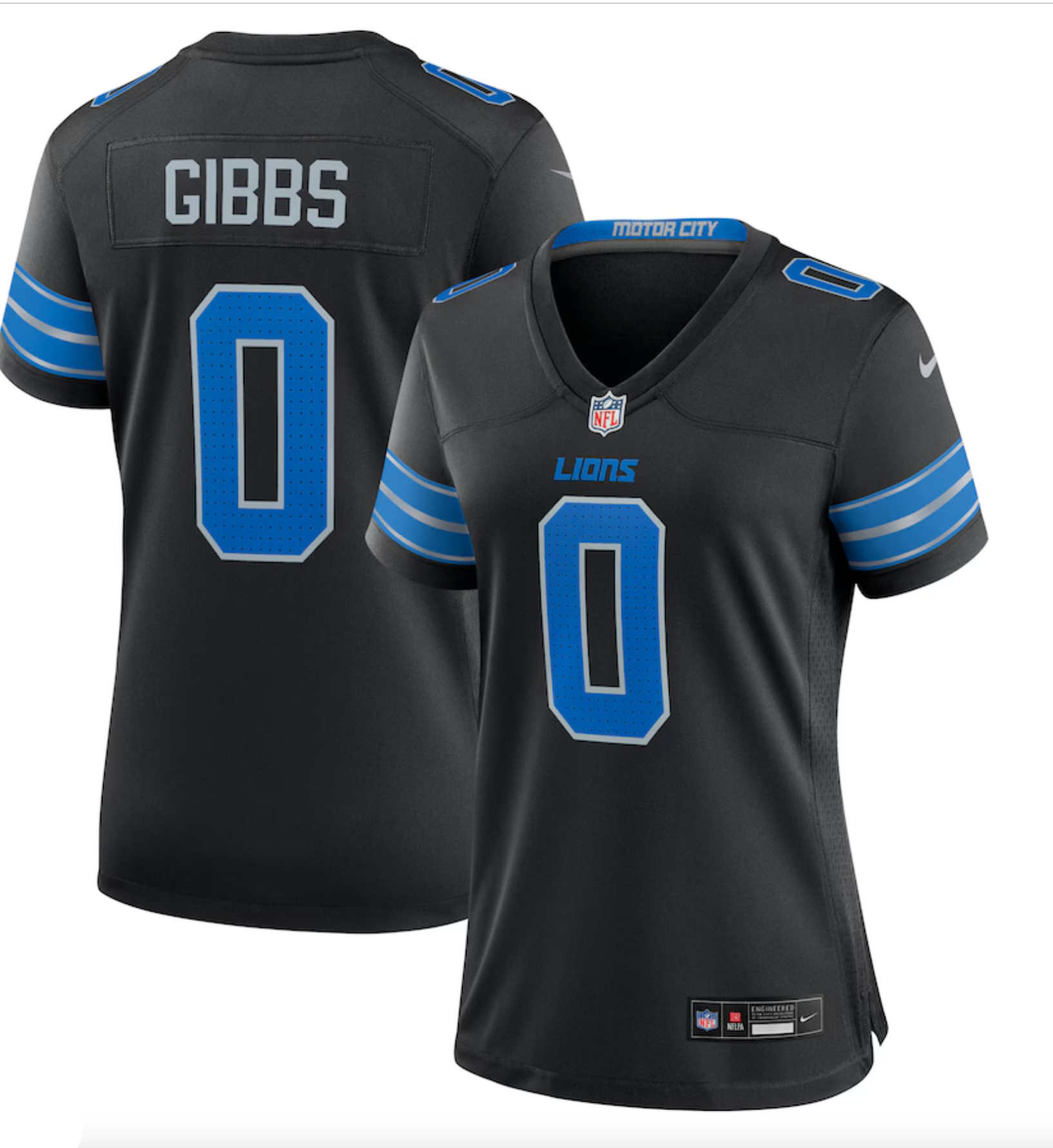 Women's Detroit Lions Jahmyr Gibbs Nike Black 2nd Alternate Game Player Jersey