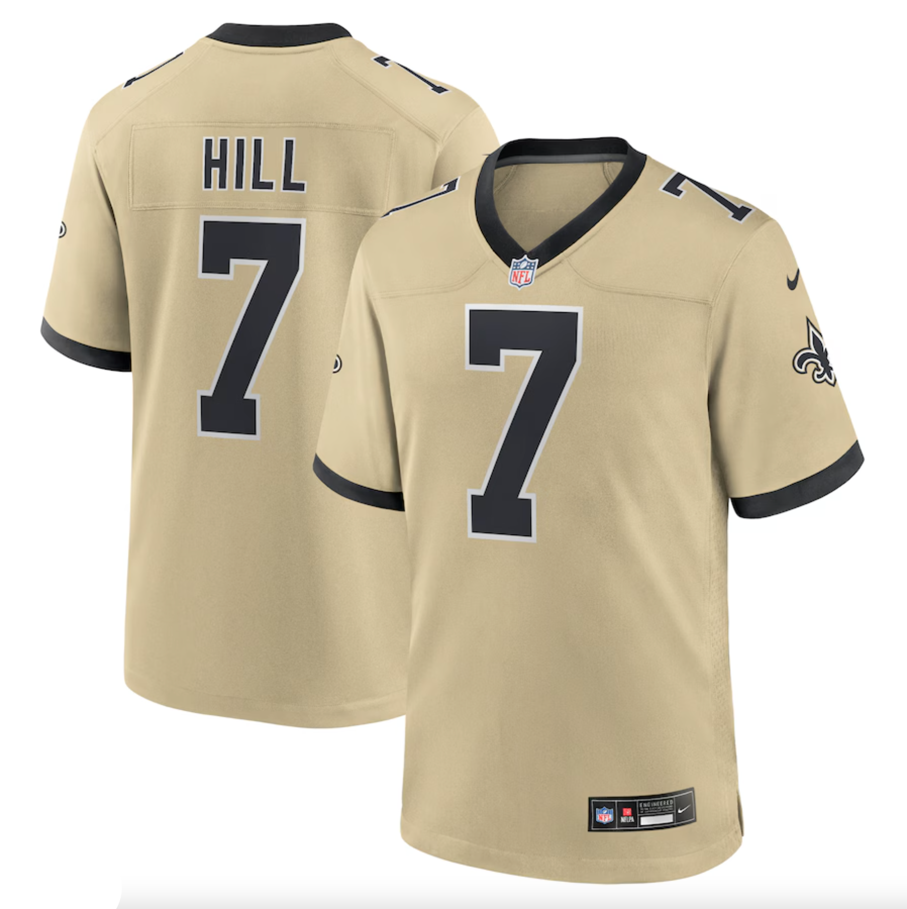 Men's New Orleans Saints Taysom Hill Nike Gold Gameday Golds Alternate Game Player Jersey
