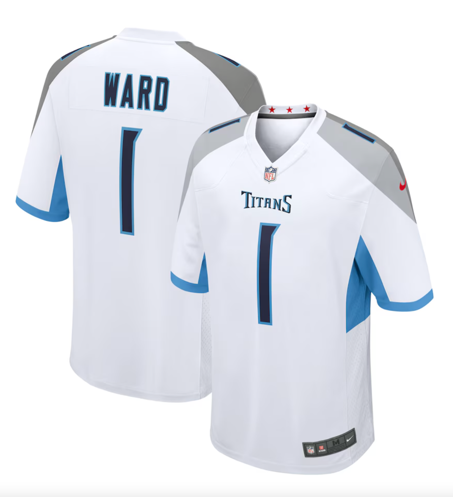 Men's Tennessee Titans Cameron Ward Nike White 2025 NFL Draft First Round Pick Game Jersey