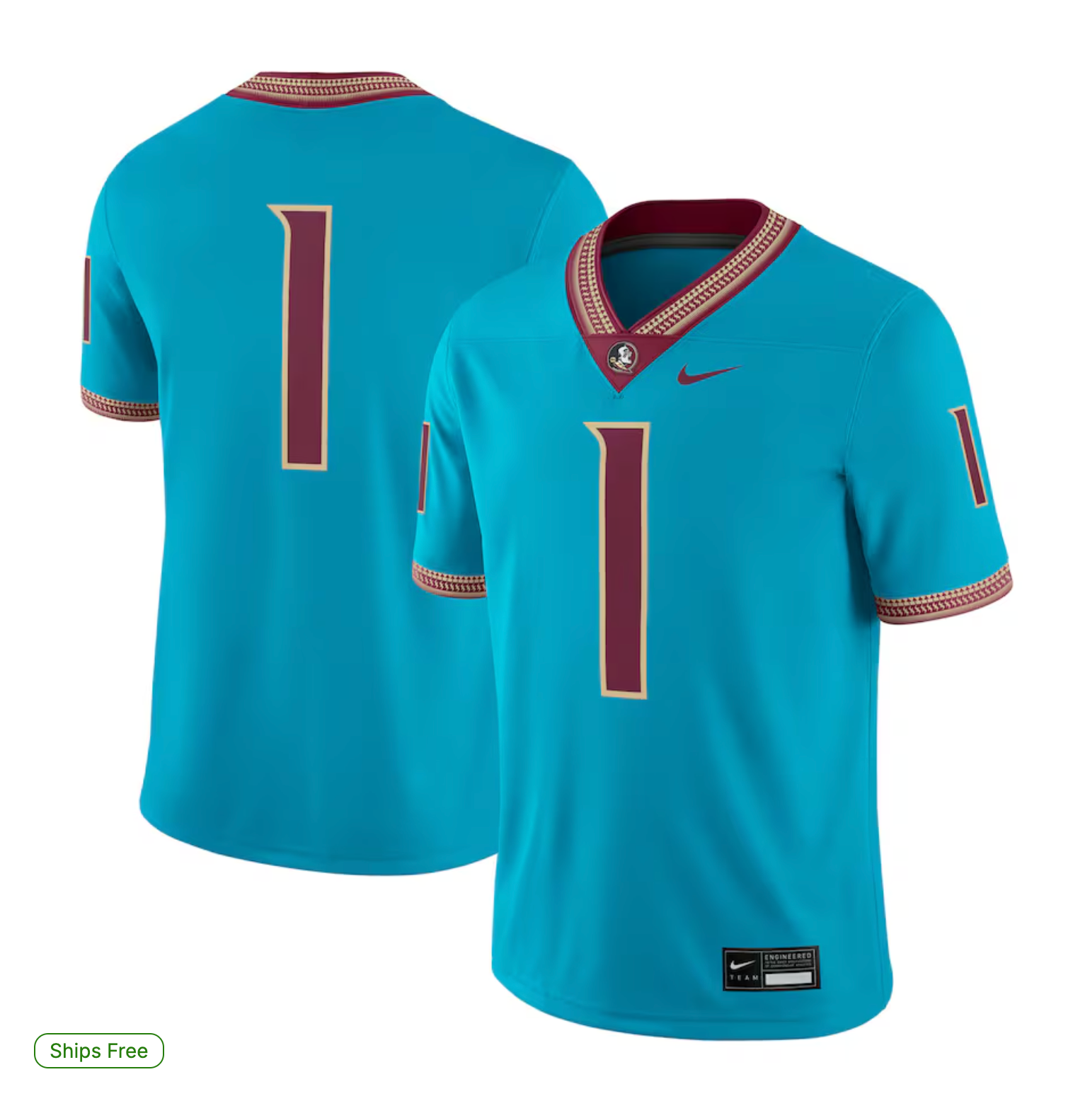 Florida State Seminoles Nike Alternate Game Jersey - Turquoise