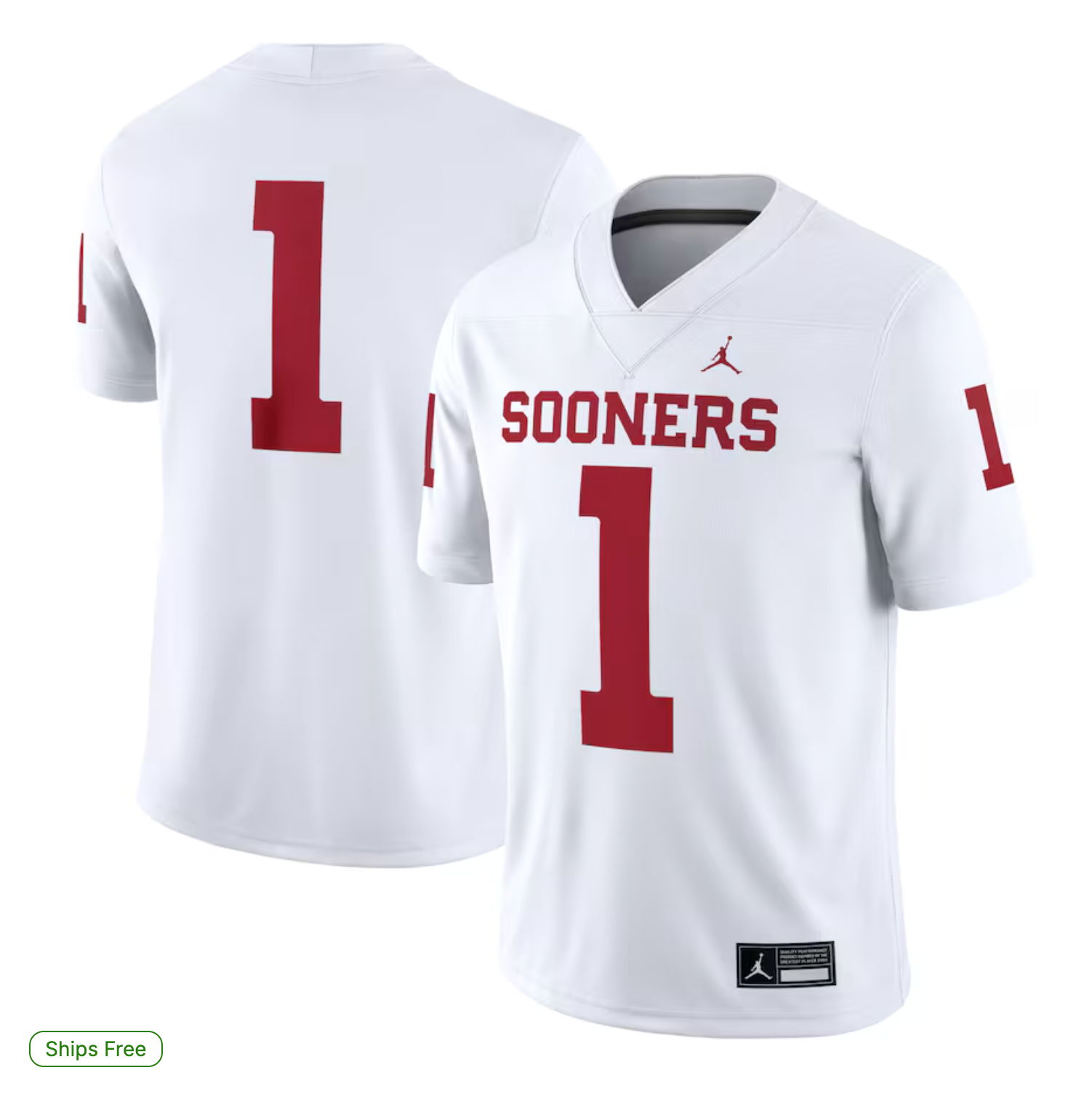 #1 Oklahoma Sooners Jordan Brand Game Jersey - White