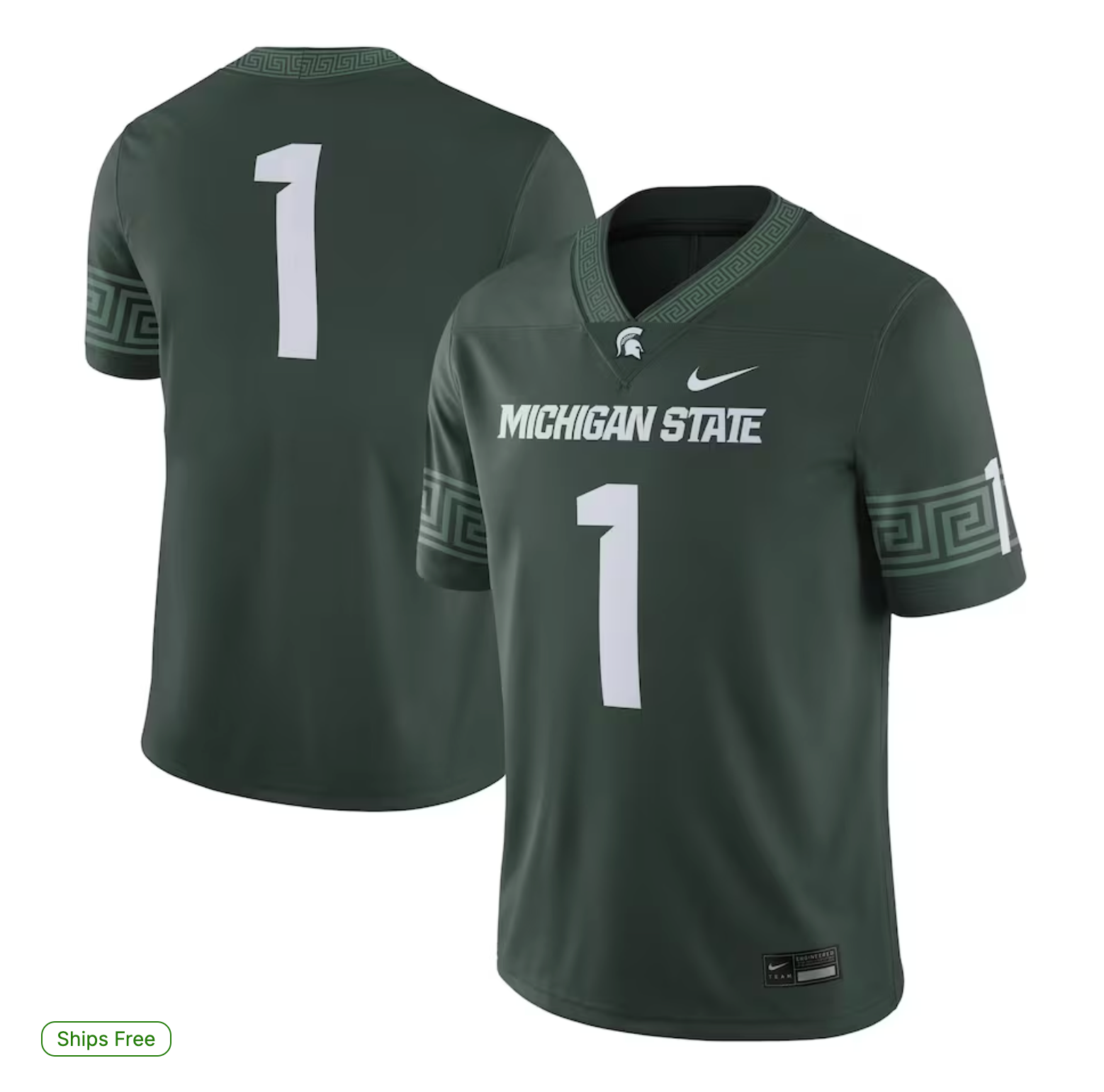#1 Michigan State Spartans Nike Football Game Jersey - Green