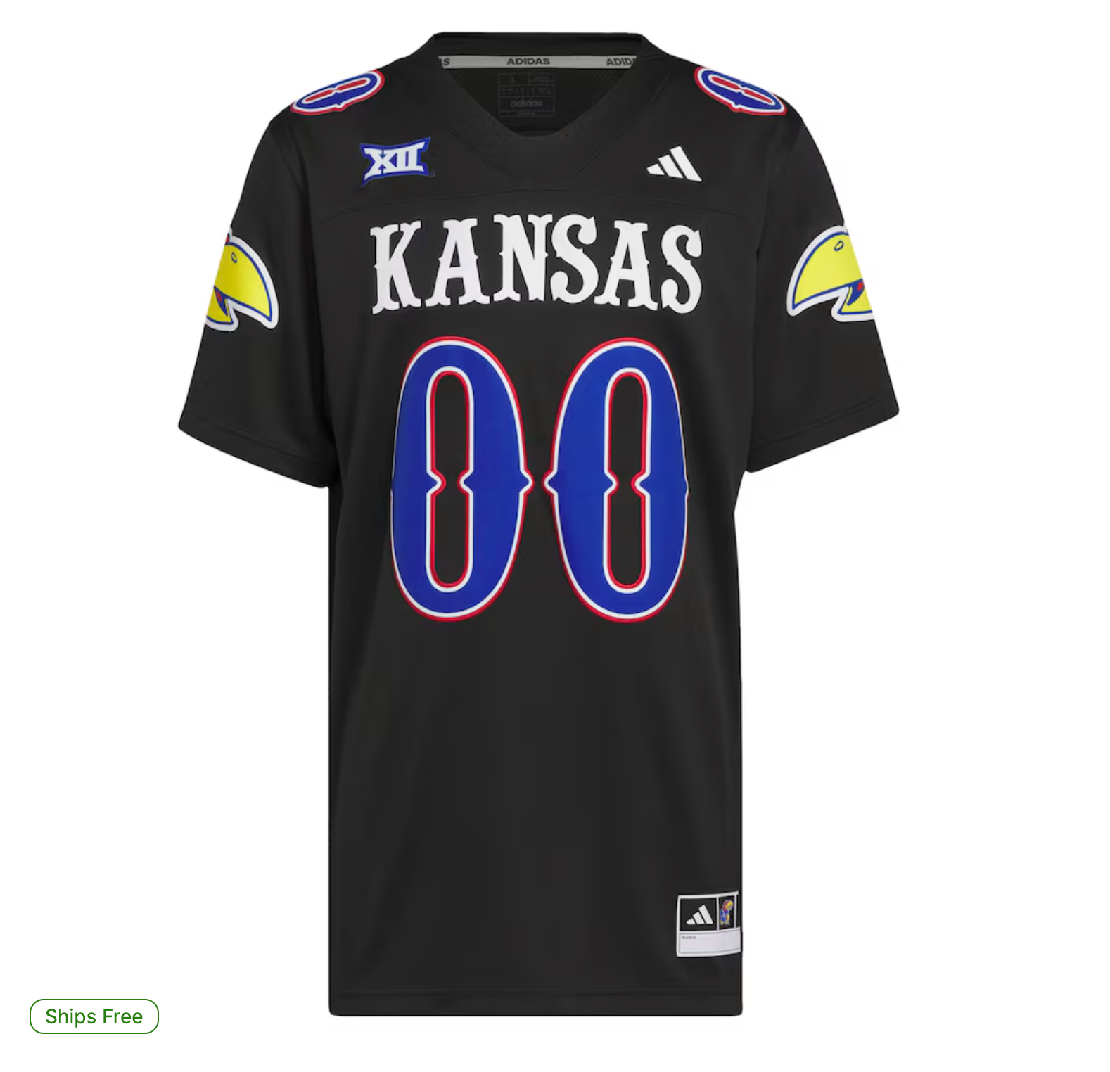 #00 Kansas Jayhawks adidas Alternate Premier Jersey - Black