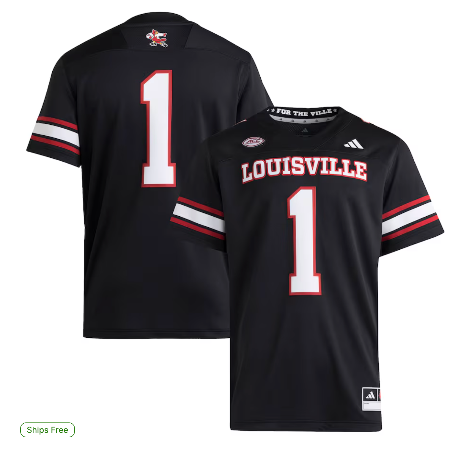 #1 Louisville Cardinals adidas Premier Strategy Jersey - Black