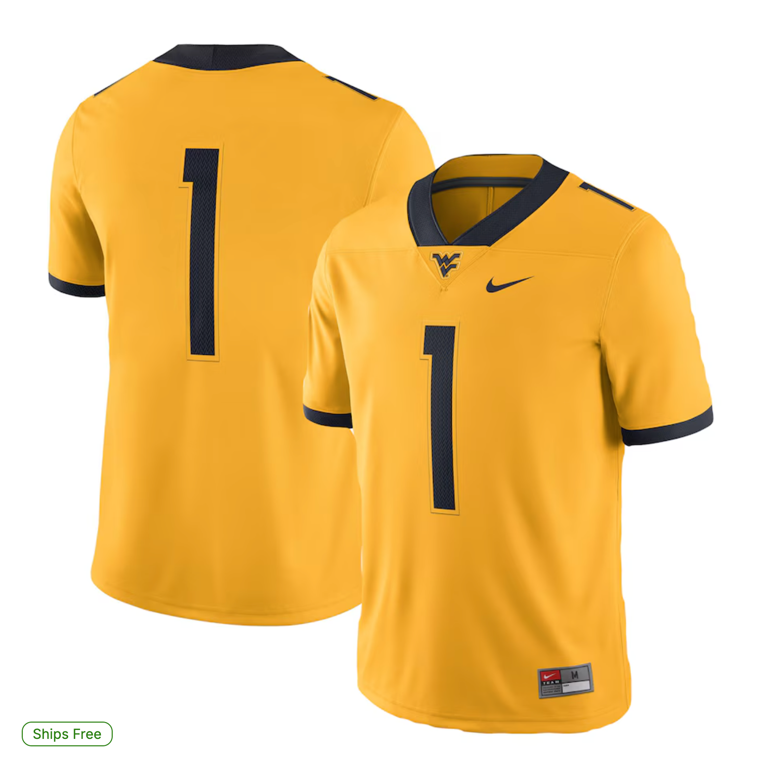 West Virginia Mountaineers Nike Alternate Game Jersey - Gold
