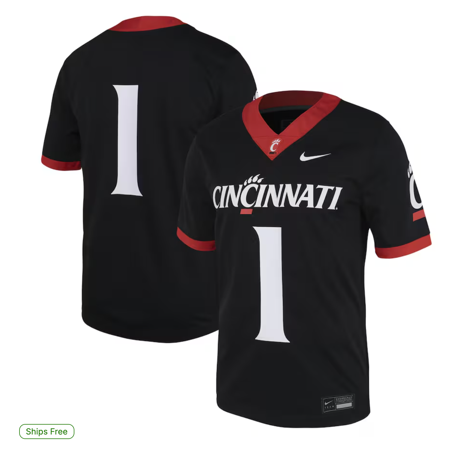 #1 Cincinnati Bearcats Nike Untouchable Football Jersey – Black