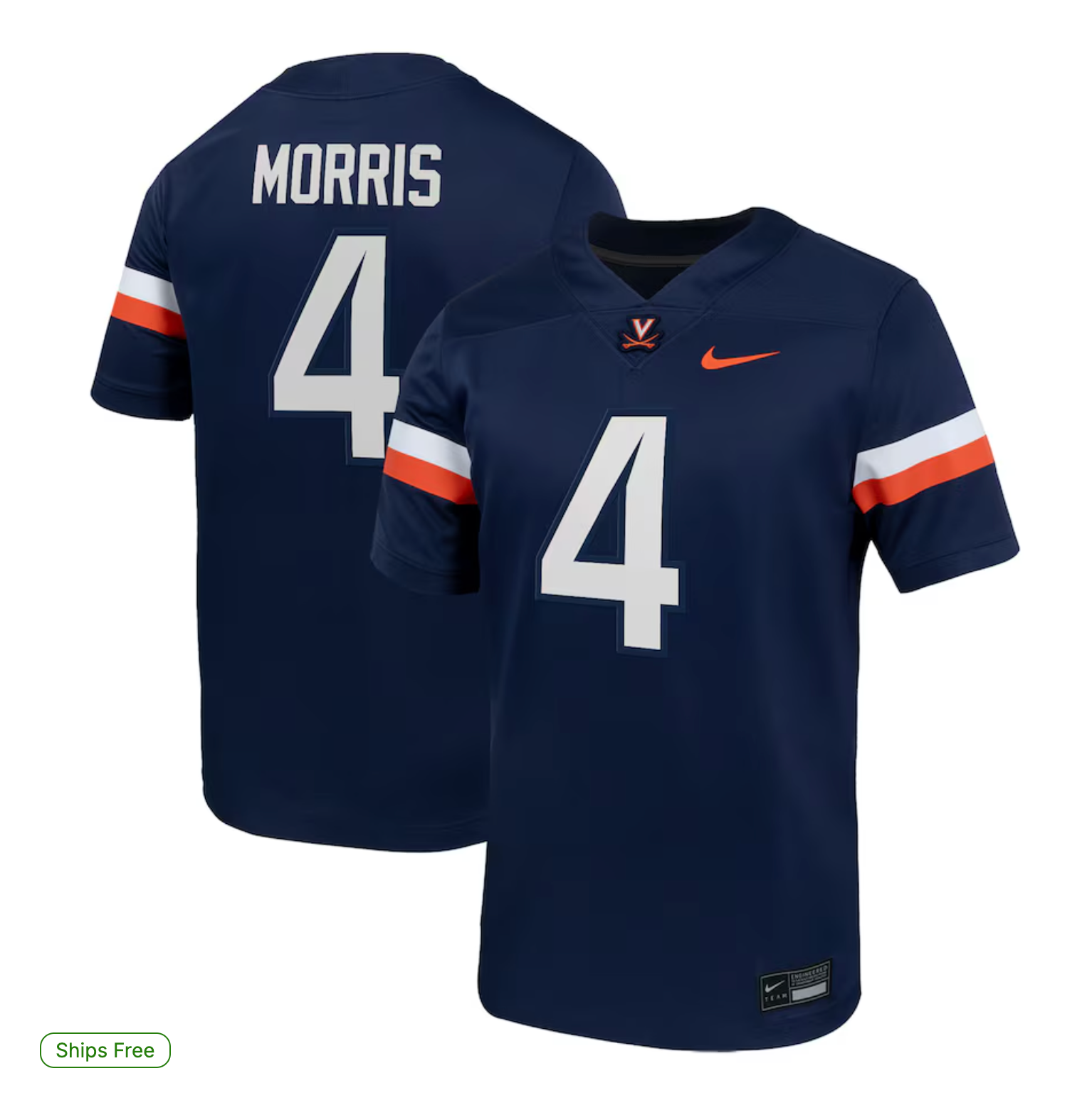 Chandler Morris Virginia Cavaliers Nike Home Men's NIL Football Game Jersey - Navy