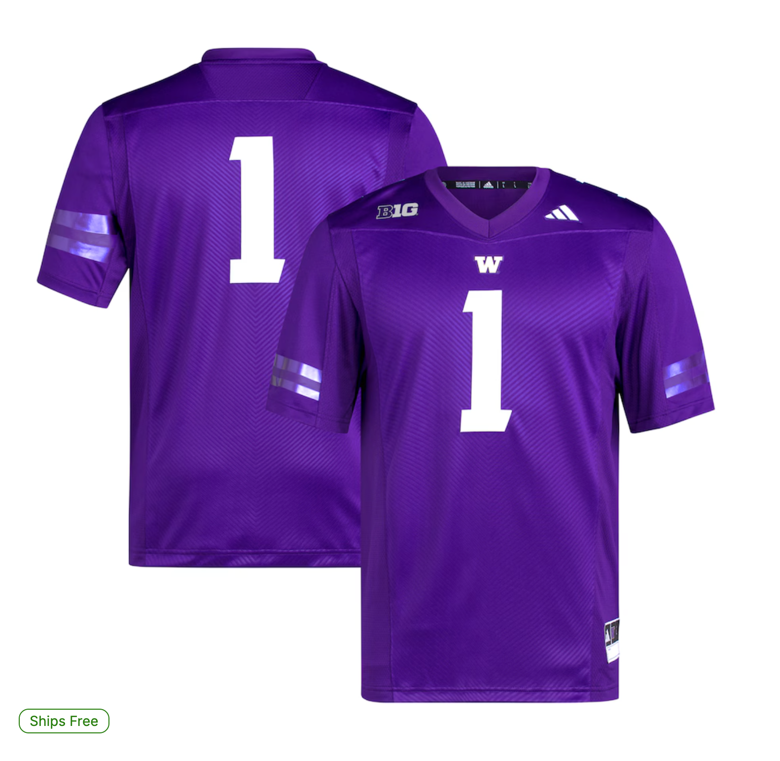 #1 Washington Huskies adidas Premier Football Jersey - Purple