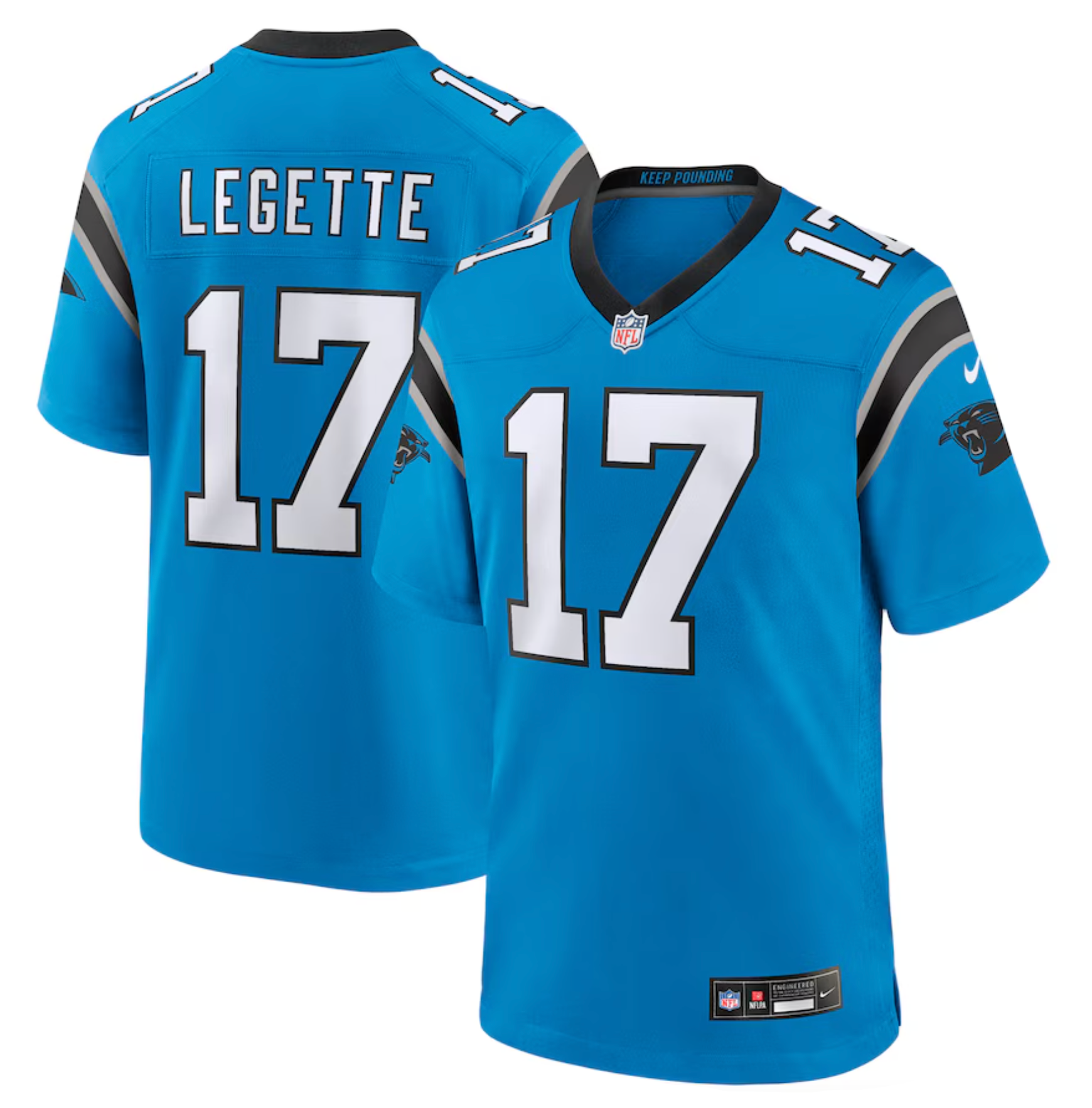 Men's Carolina Panthers Xavier Legette Nike Blue Alternate Game Jersey