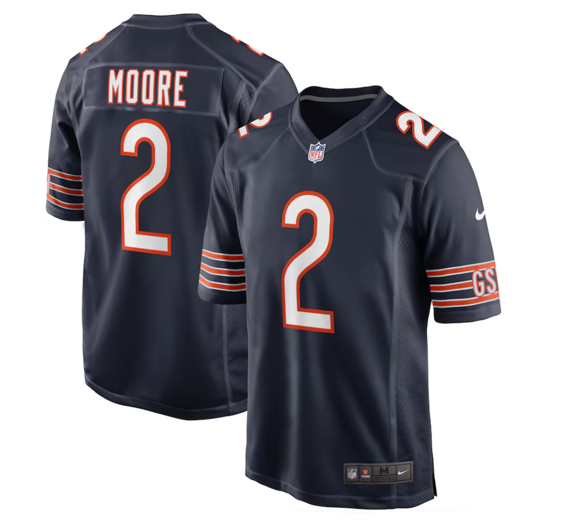 Men's Chicago Bears D.J. Moore Nike Navy Team Color Game Jersey
