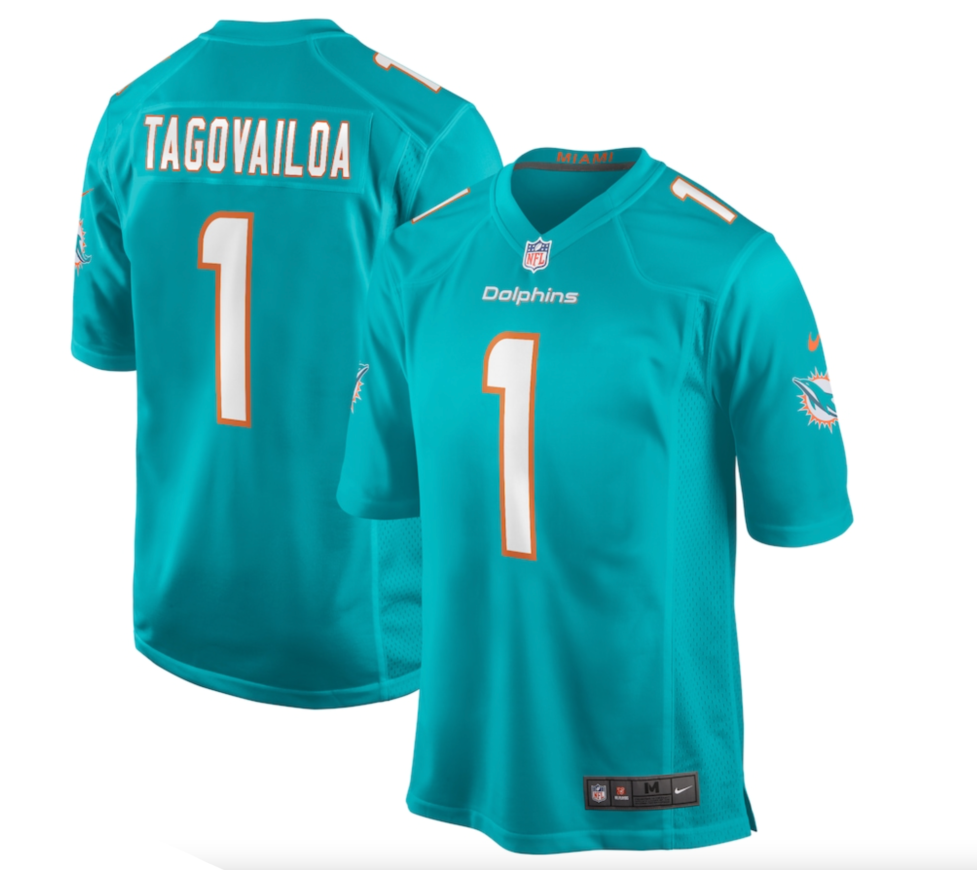 Men's Miami Dolphins Tua Tagovailoa Nike Aqua Player Game Jersey