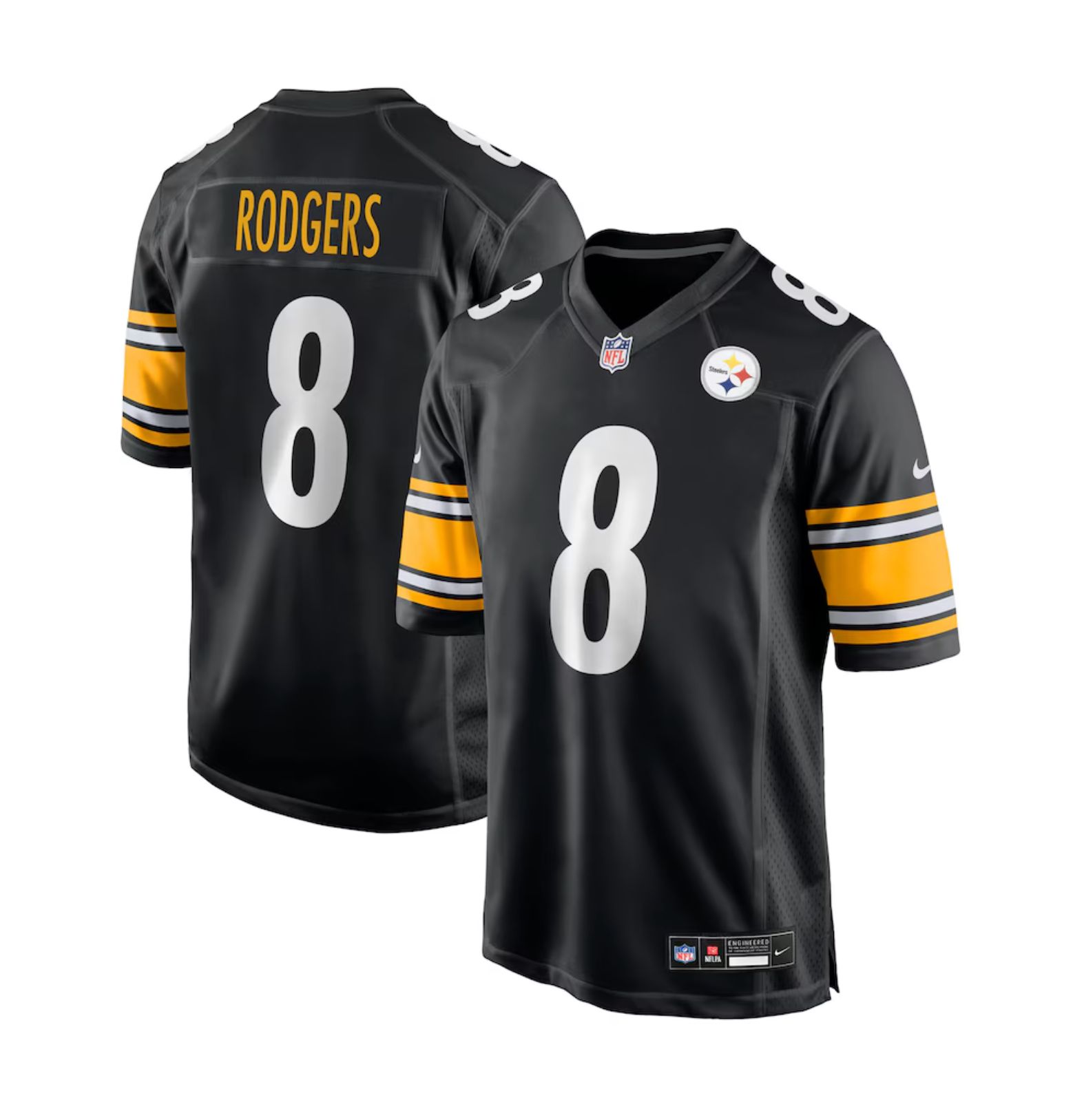 Men's Pittsburgh Steelers Aaron Rodgers Nike Black Game Jersey