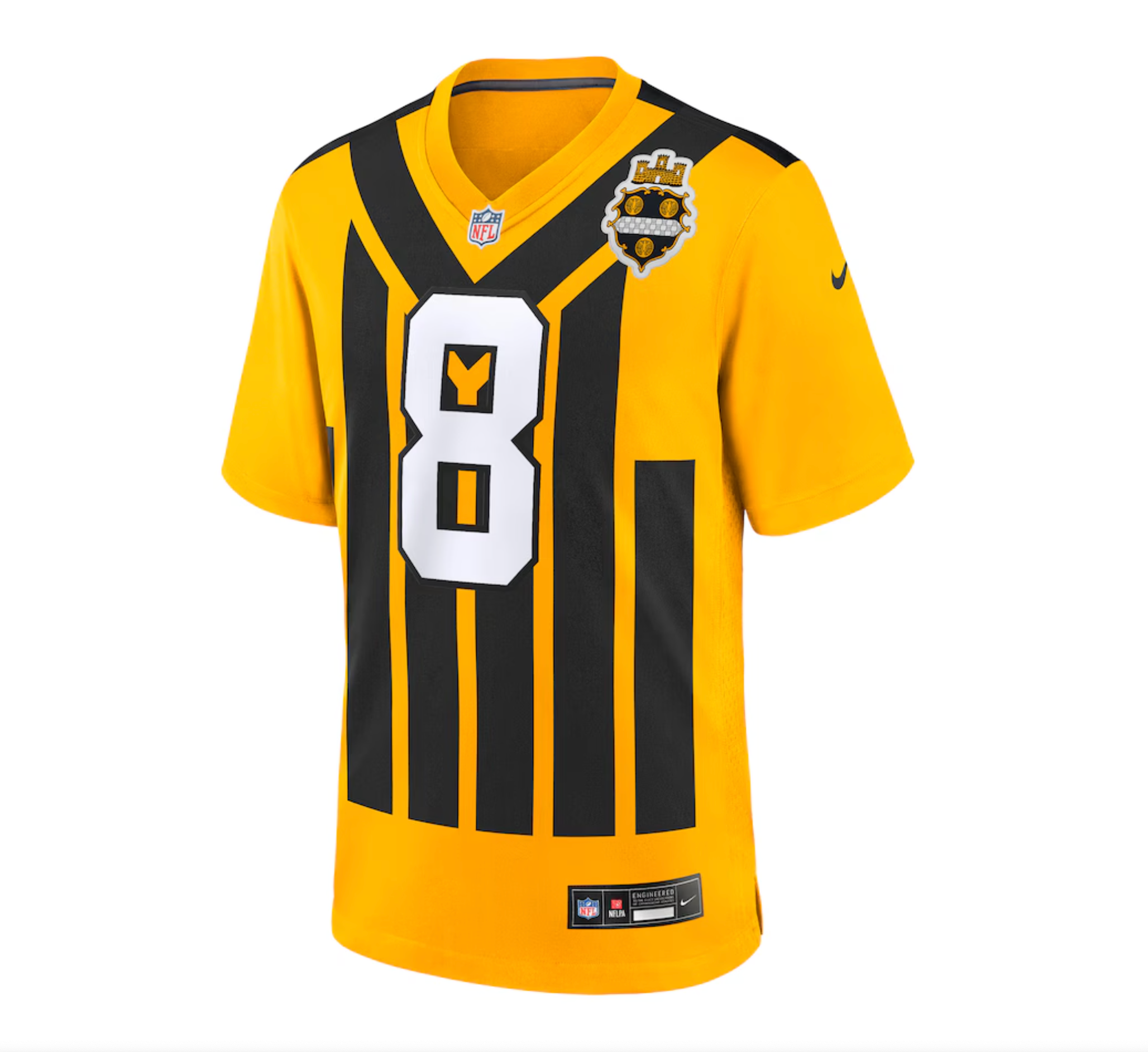 Men's Pittsburgh Steelers Aaron Rodgers Nike Gold Alternate 1933 Throwback Game Jersey
