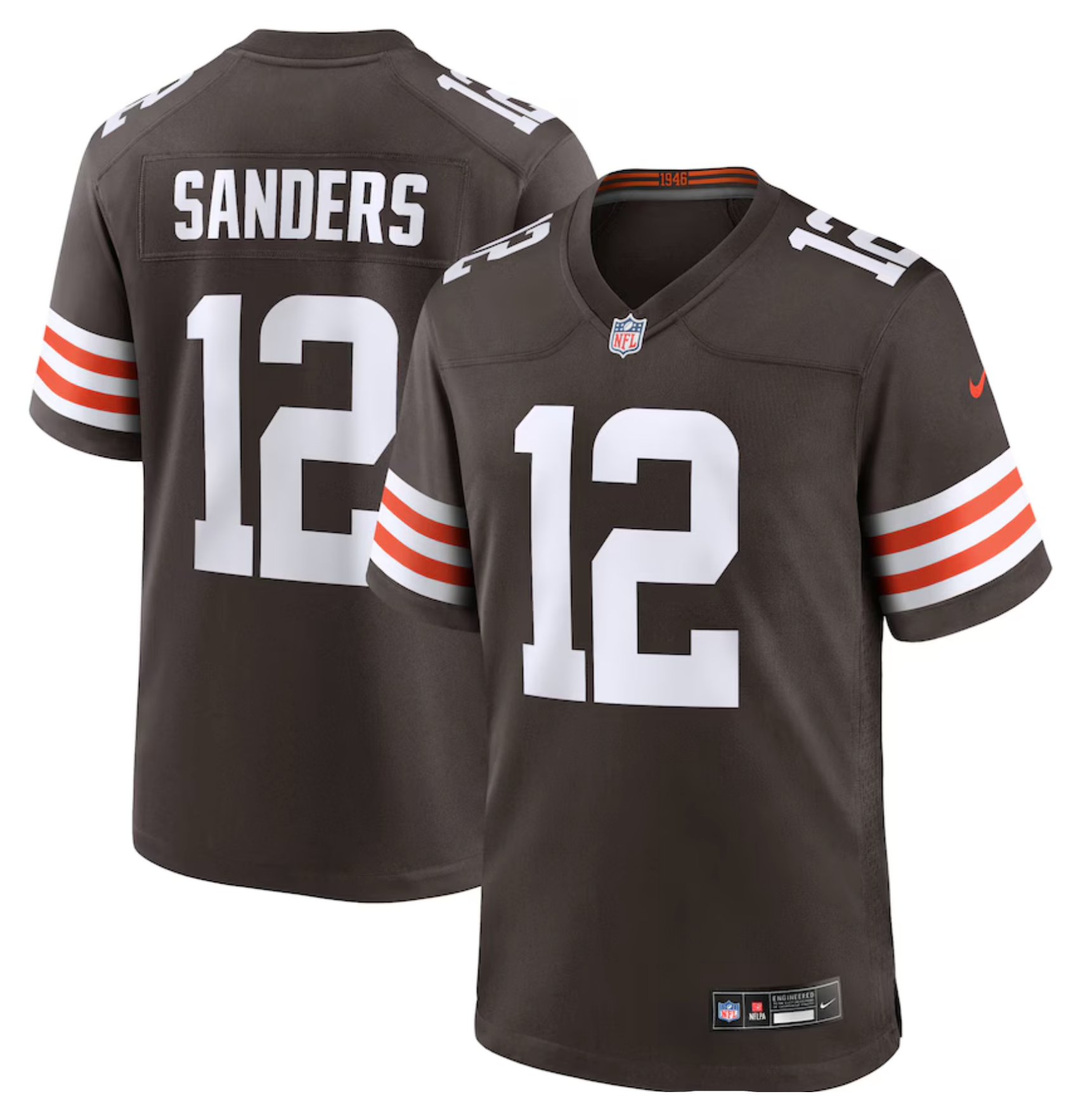 Men's Cleveland Browns Shedeur Sanders Nike Brown 2025 NFL Draft Game Jersey