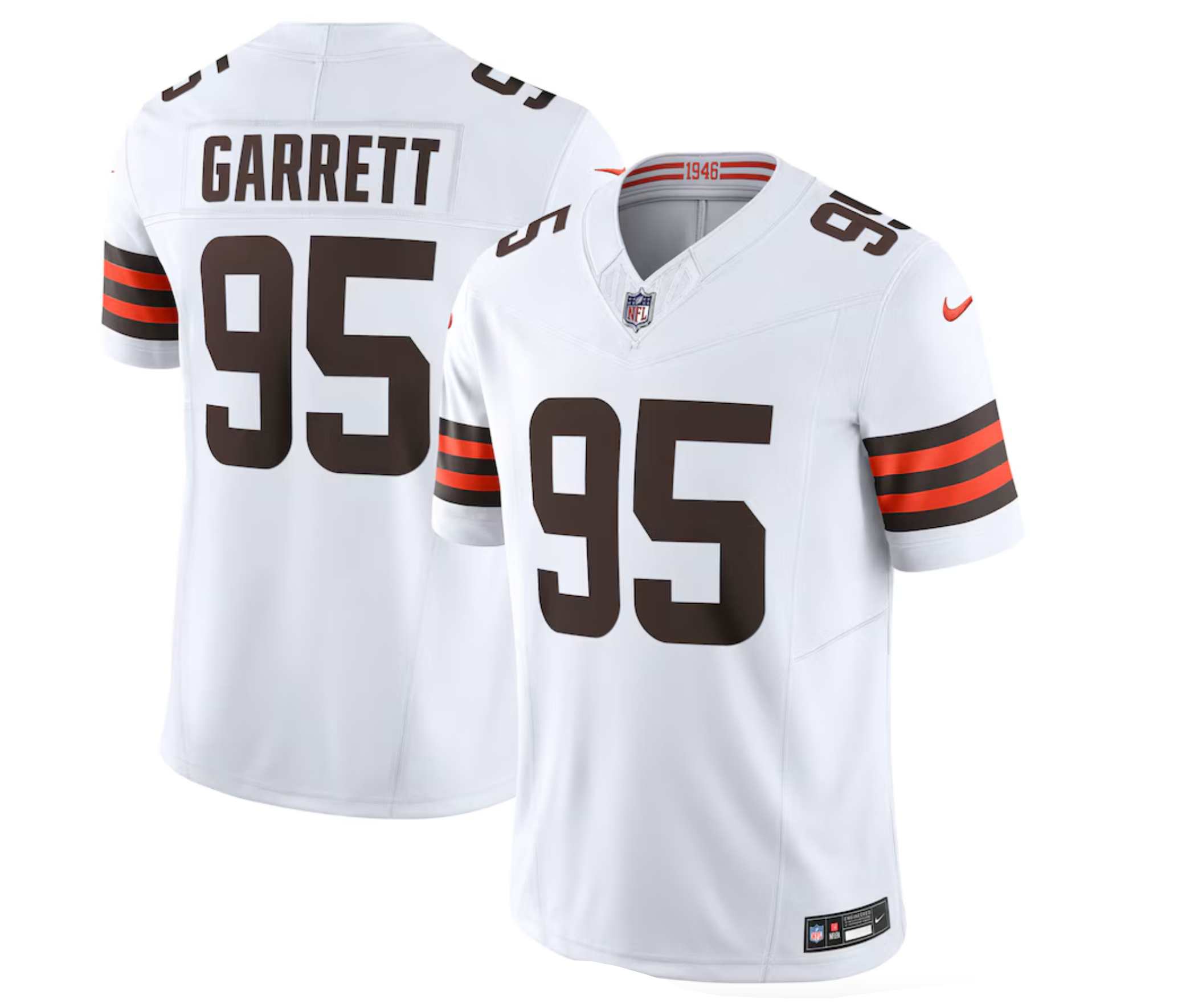 Men's Cleveland Browns Myles Garrett Nike White Vapor F.U.S.E. Limited Jersey