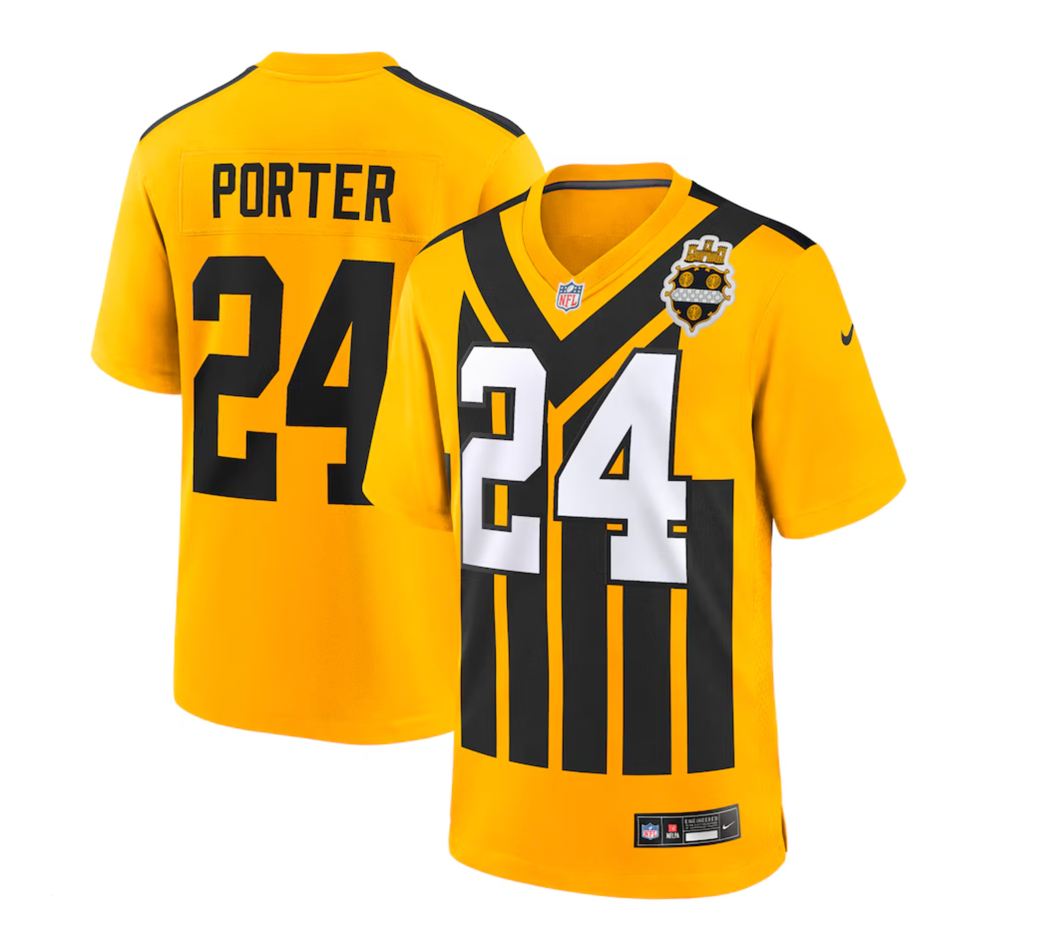 Men's Pittsburgh Steelers Joey Porter Jr. Nike Gold Alternate 1933 Throwback Game Jersey