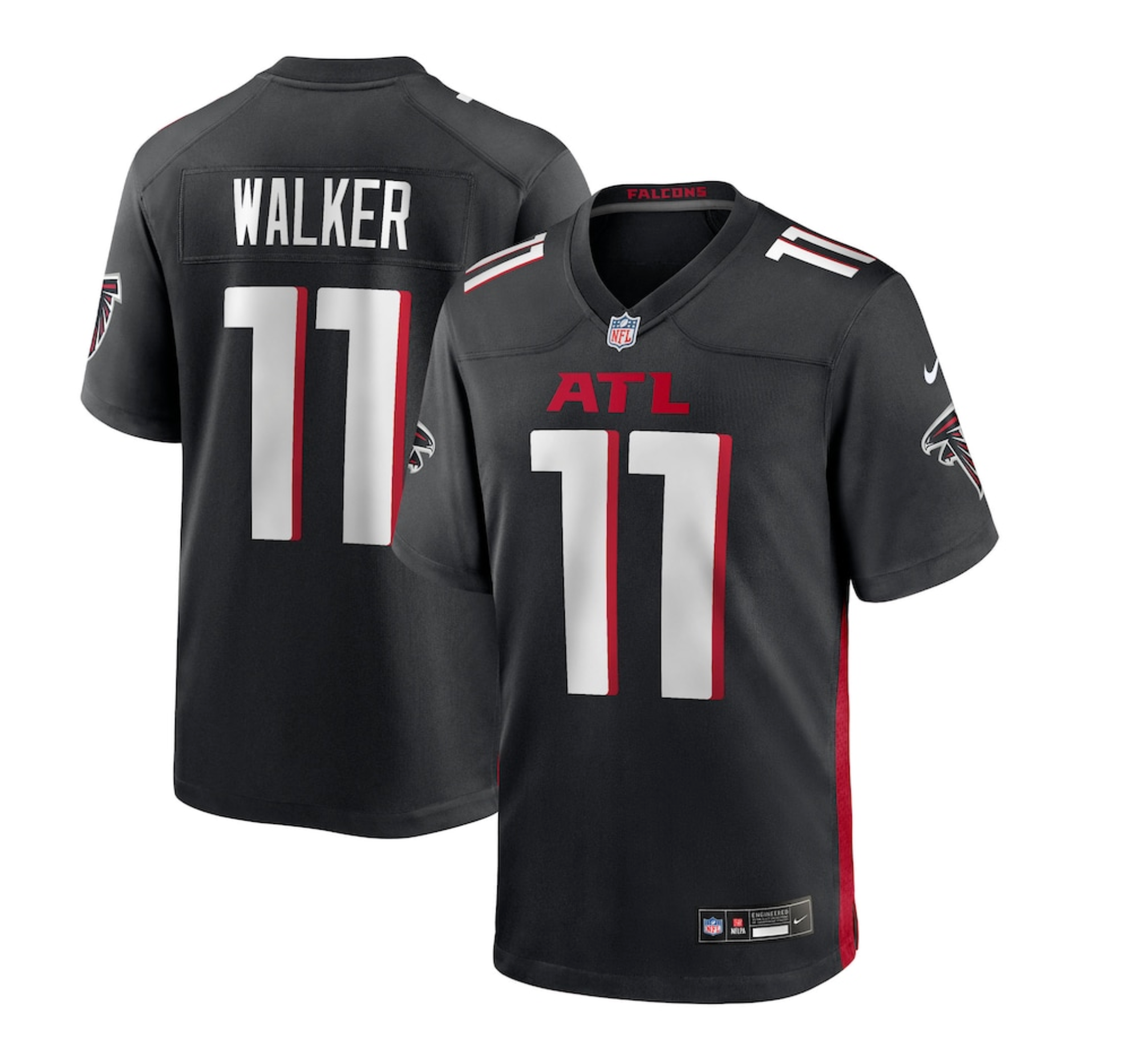 Men's Atlanta Falcons Jalon Walker Nike Black 2025 NFL Draft First Round Pick Game Jersey