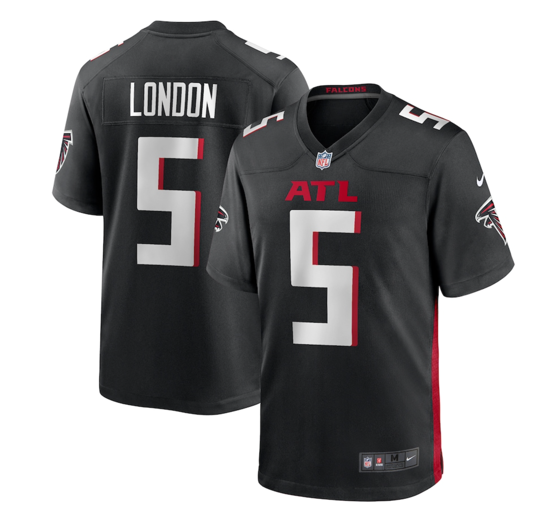 Men's Atlanta Falcons Drake London Nike Black Player Game Jersey