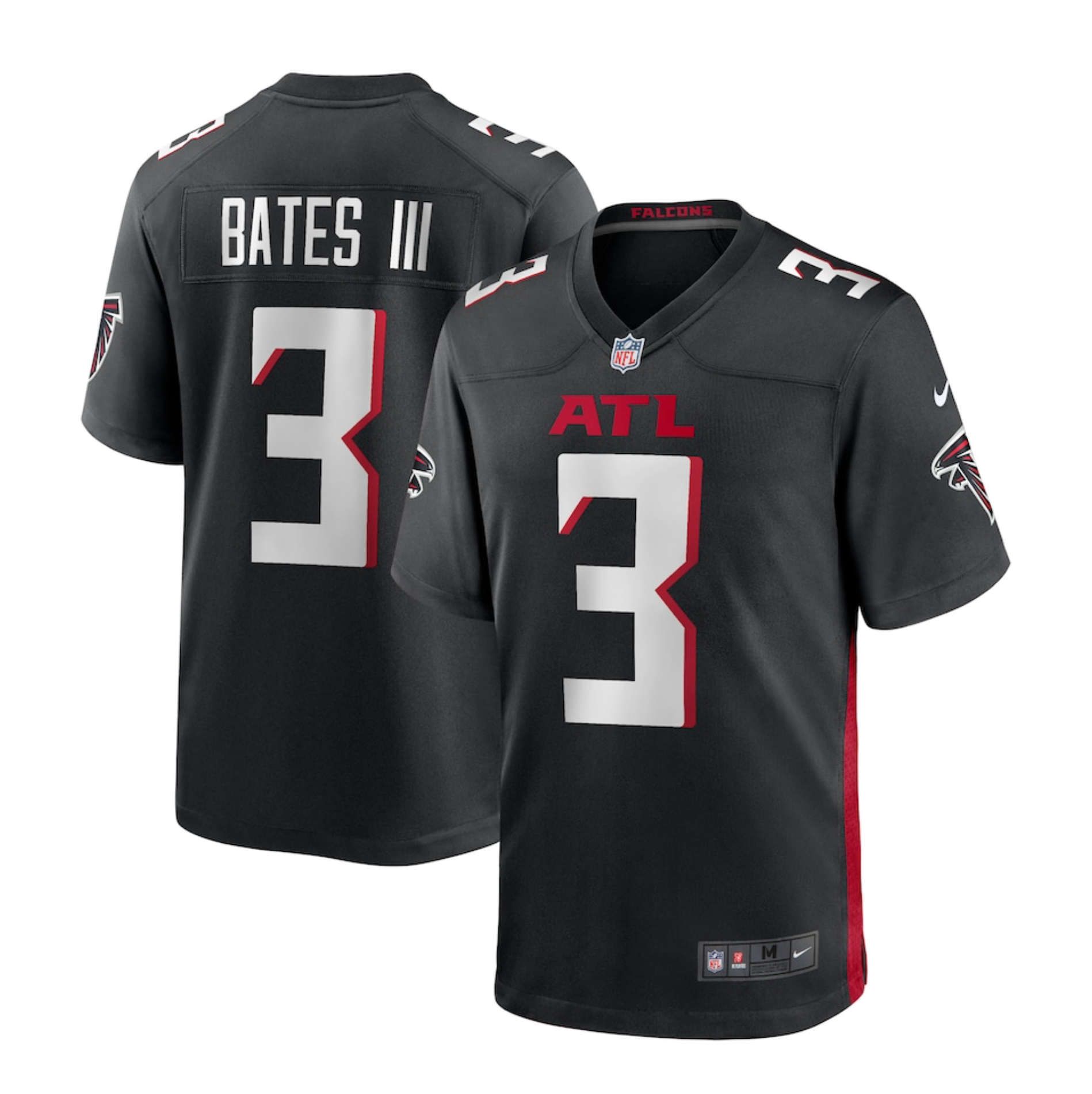 Men's Atlanta Falcons Jessie Bates III Nike Black Game Player Jersey