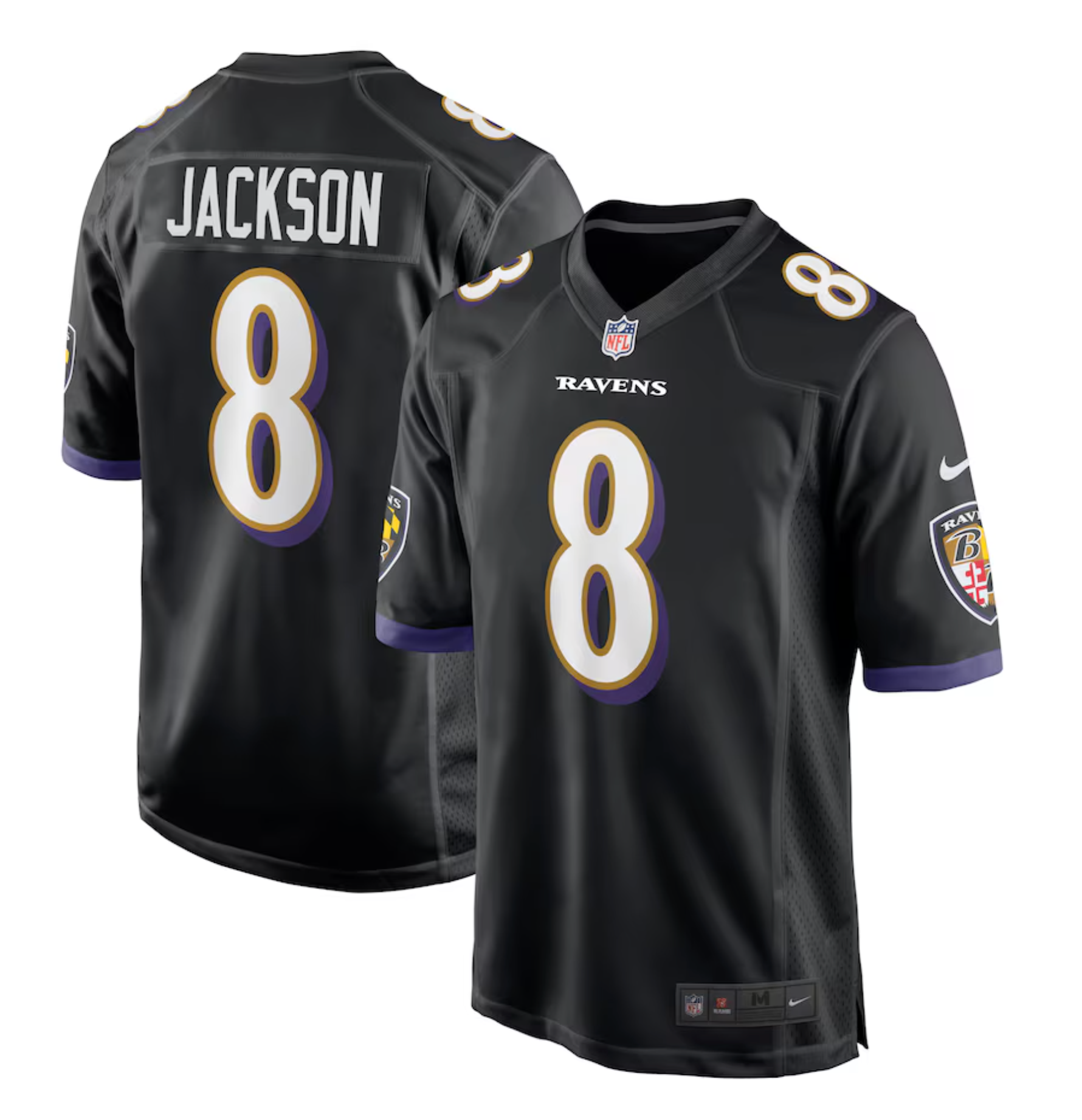Men's Baltimore Ravens Lamar Jackson Nike Black Alternate Game Jersey