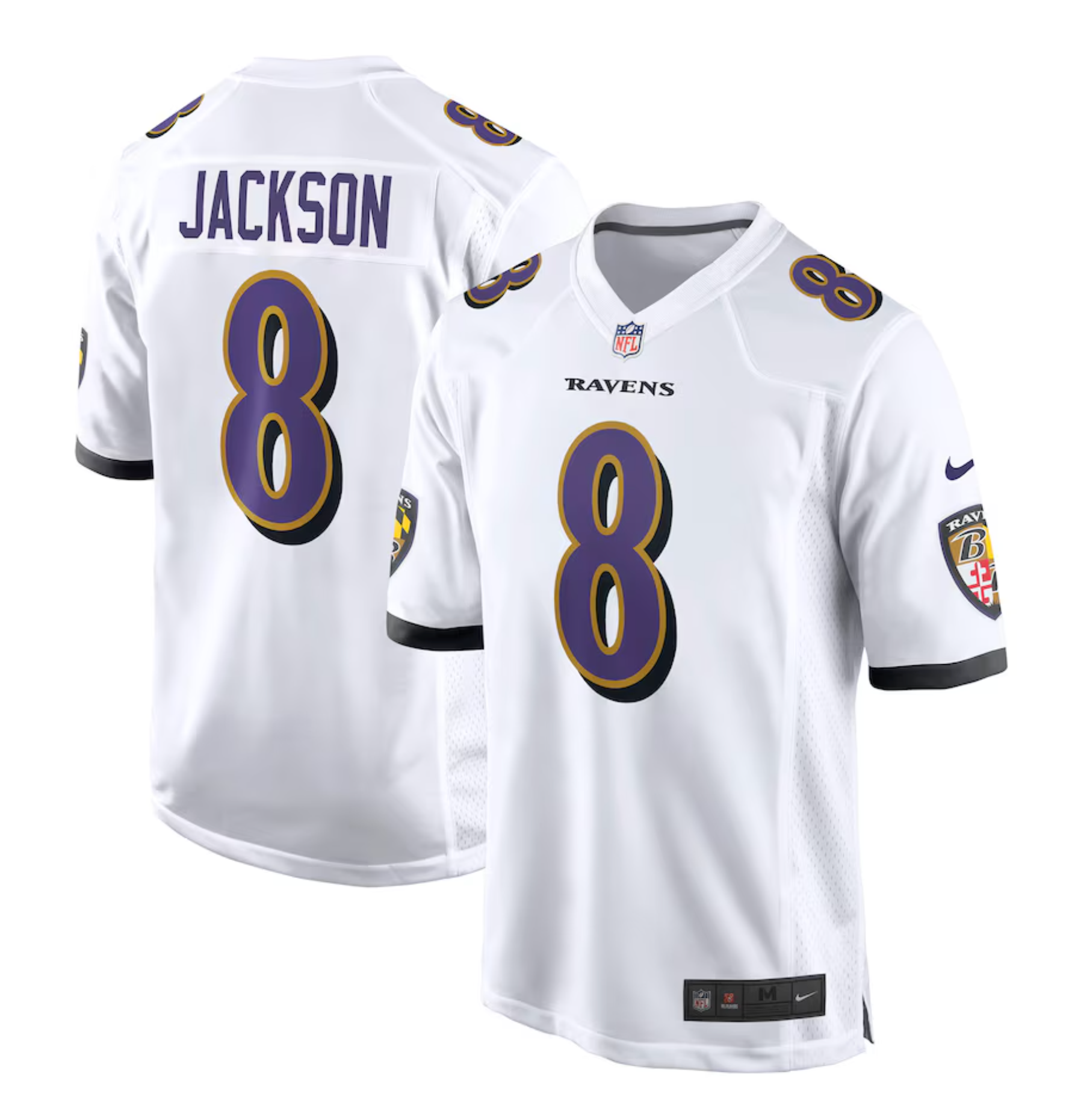 Men's Baltimore Ravens Lamar Jackson Nike White Game Jersey