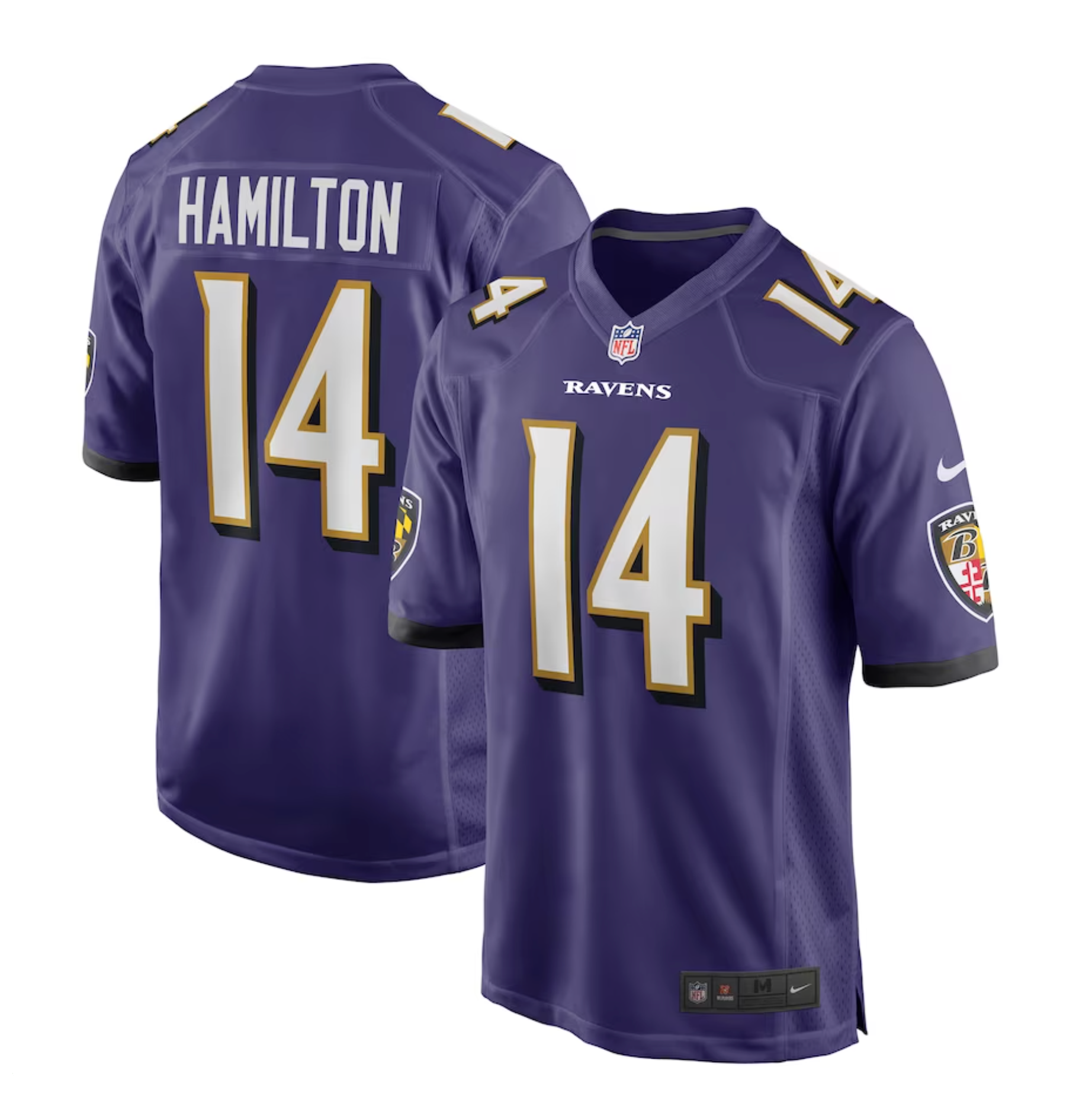 Men's Baltimore Ravens Kyle Hamilton Nike Purple Player Game Jersey