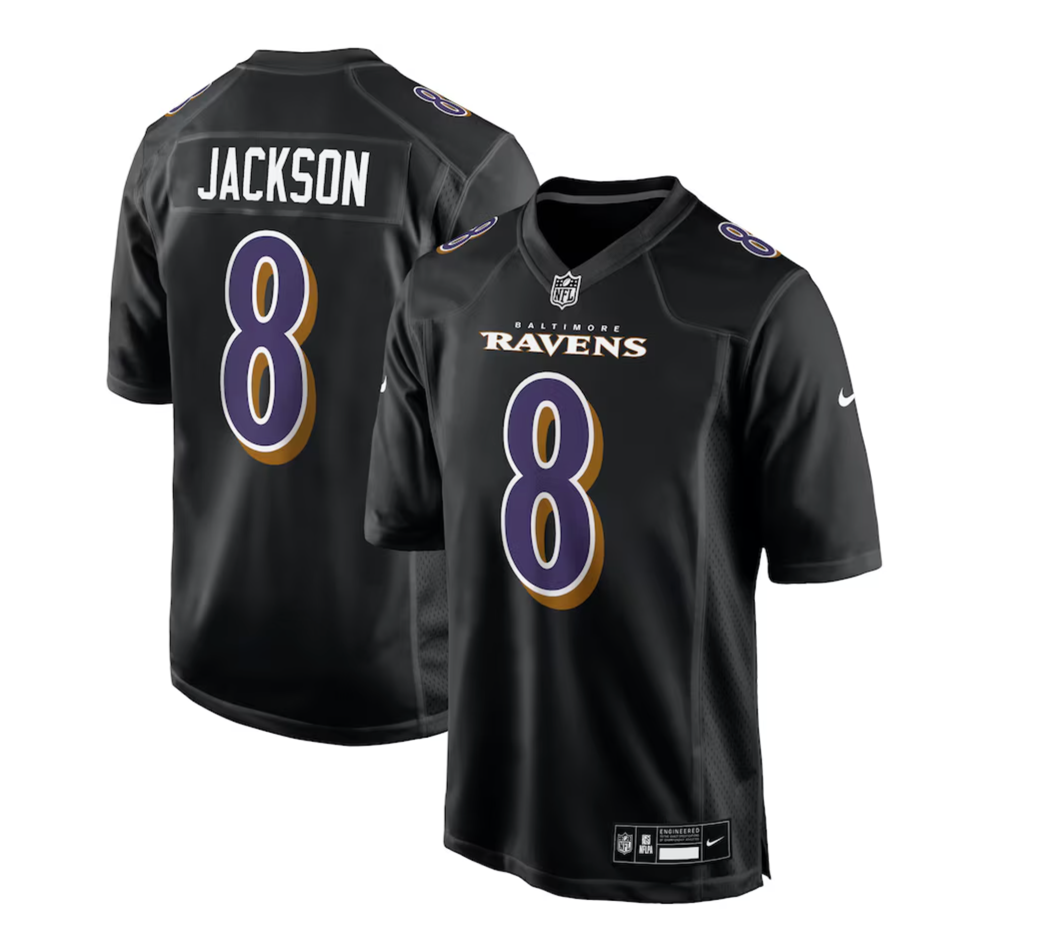 Men's Baltimore Ravens Lamar Jackson Nike Carbon Black Fashion Jersey