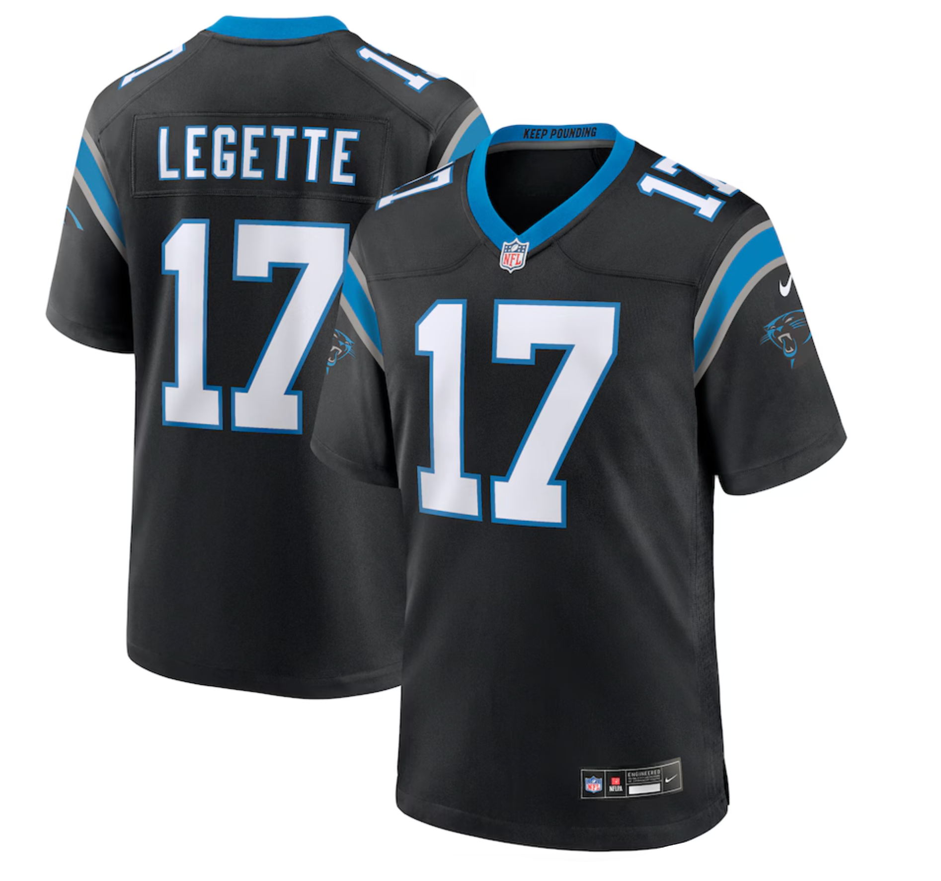 Men's Carolina Panthers Xavier Legette Nike Black 2024 NFL First Round Pick Game Player Jersey