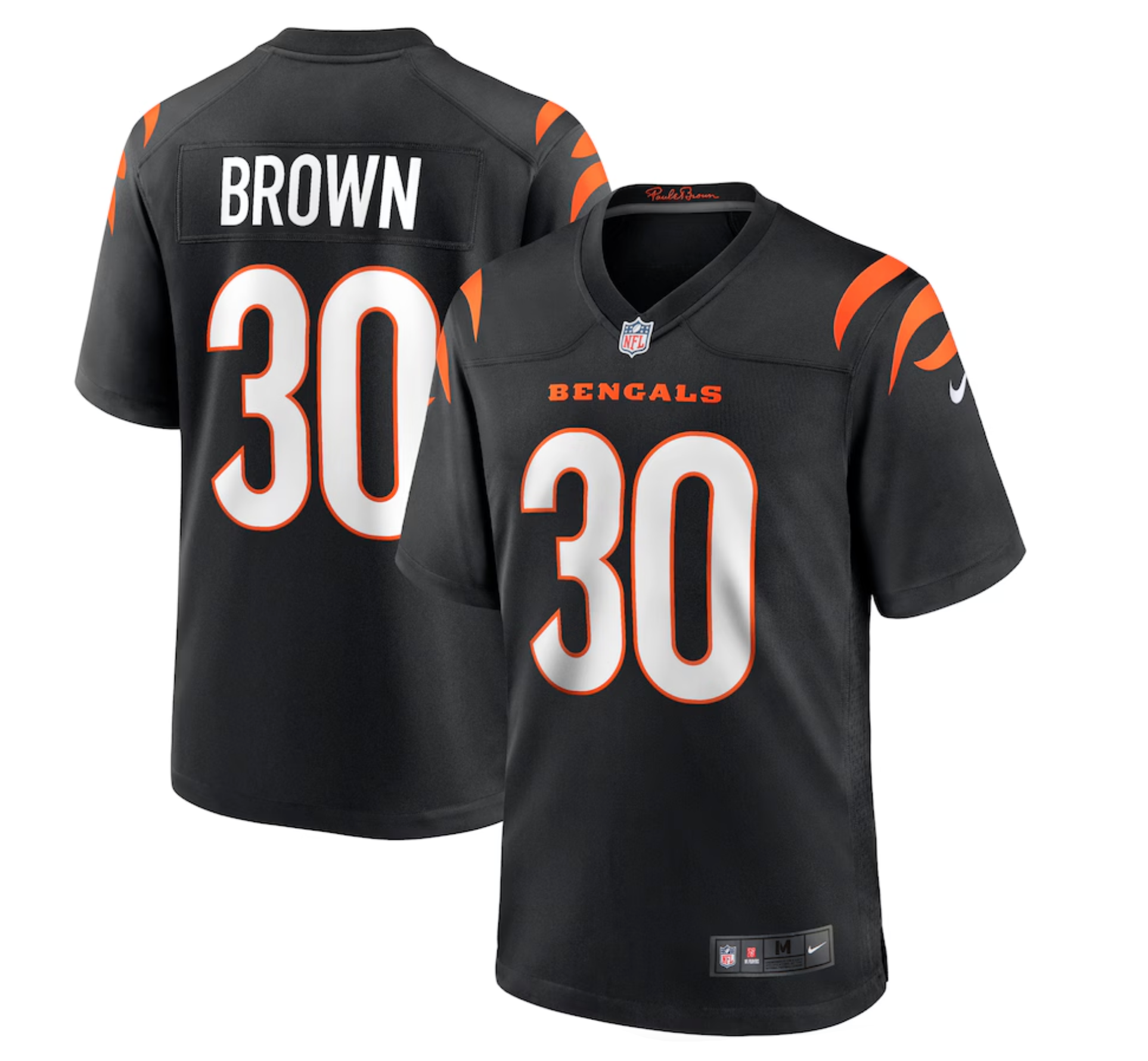 Men's Cincinnati Bengals Chase Brown Nike Black Team Game Jersey