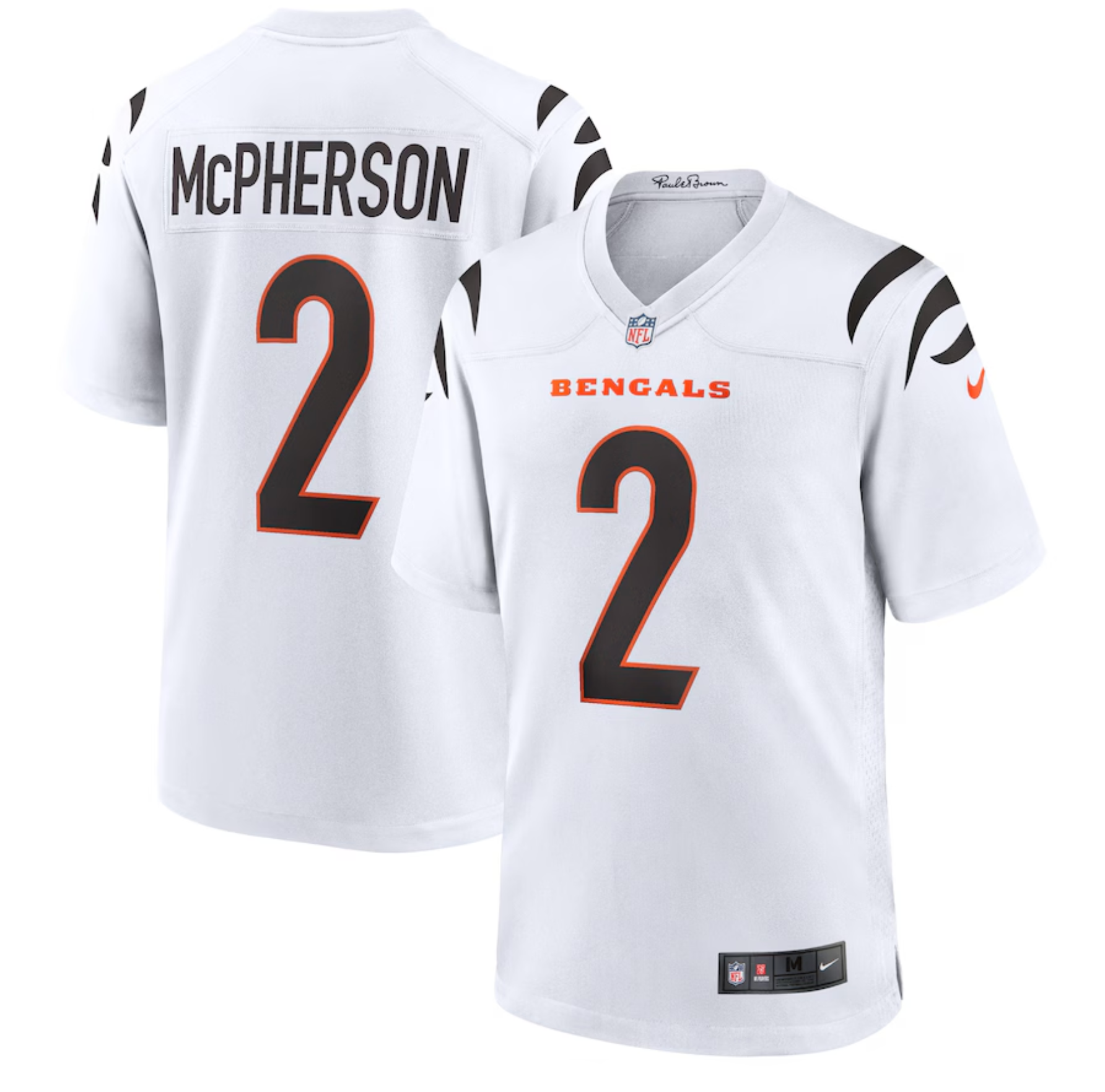 Men's Cincinnati Bengals Evan McPherson Nike White Game Player Jersey