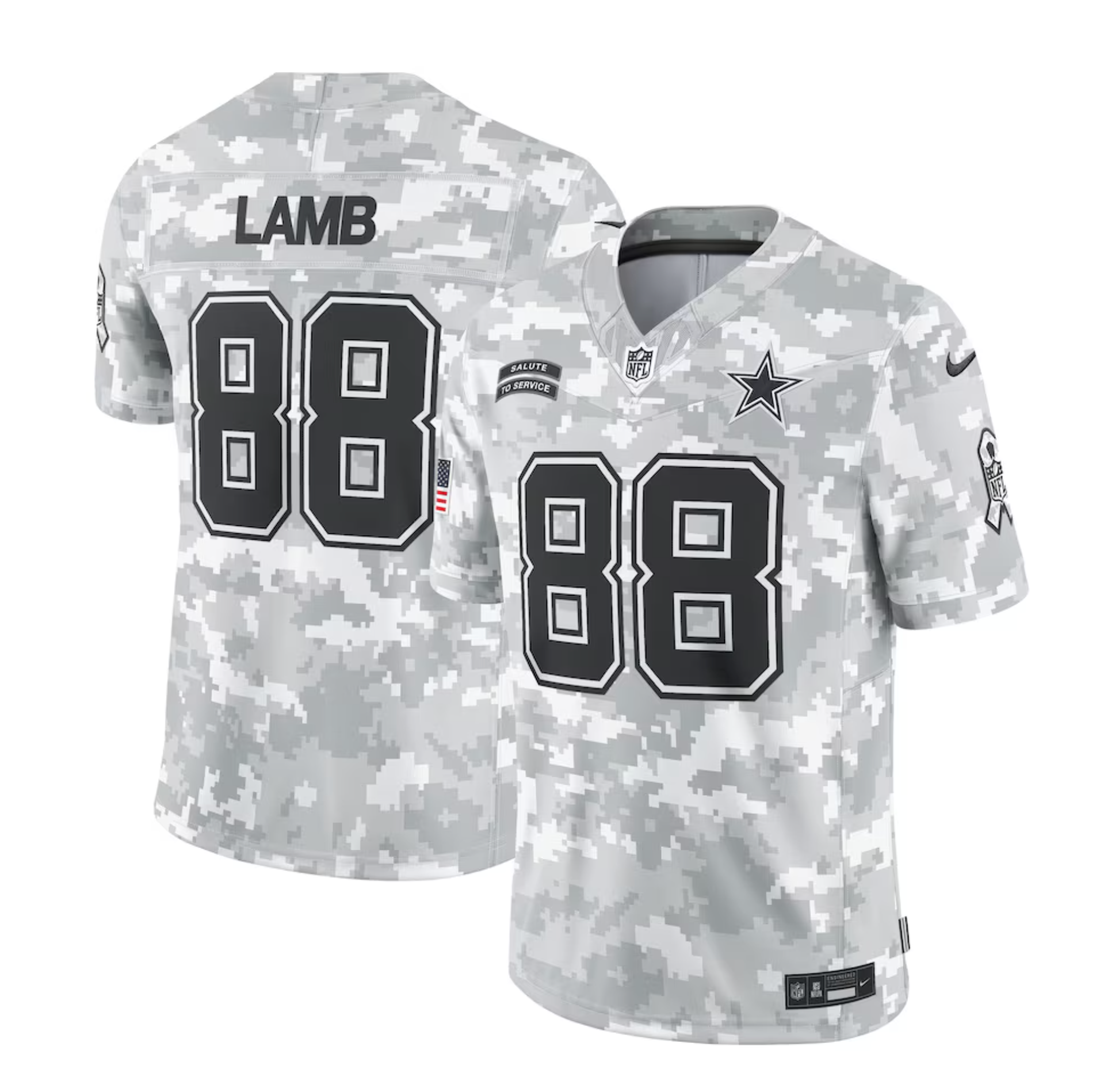 Men's Dallas Cowboys CeeDee Lamb Nike Arctic Camo 2024 Salute to Service Limited Jersey