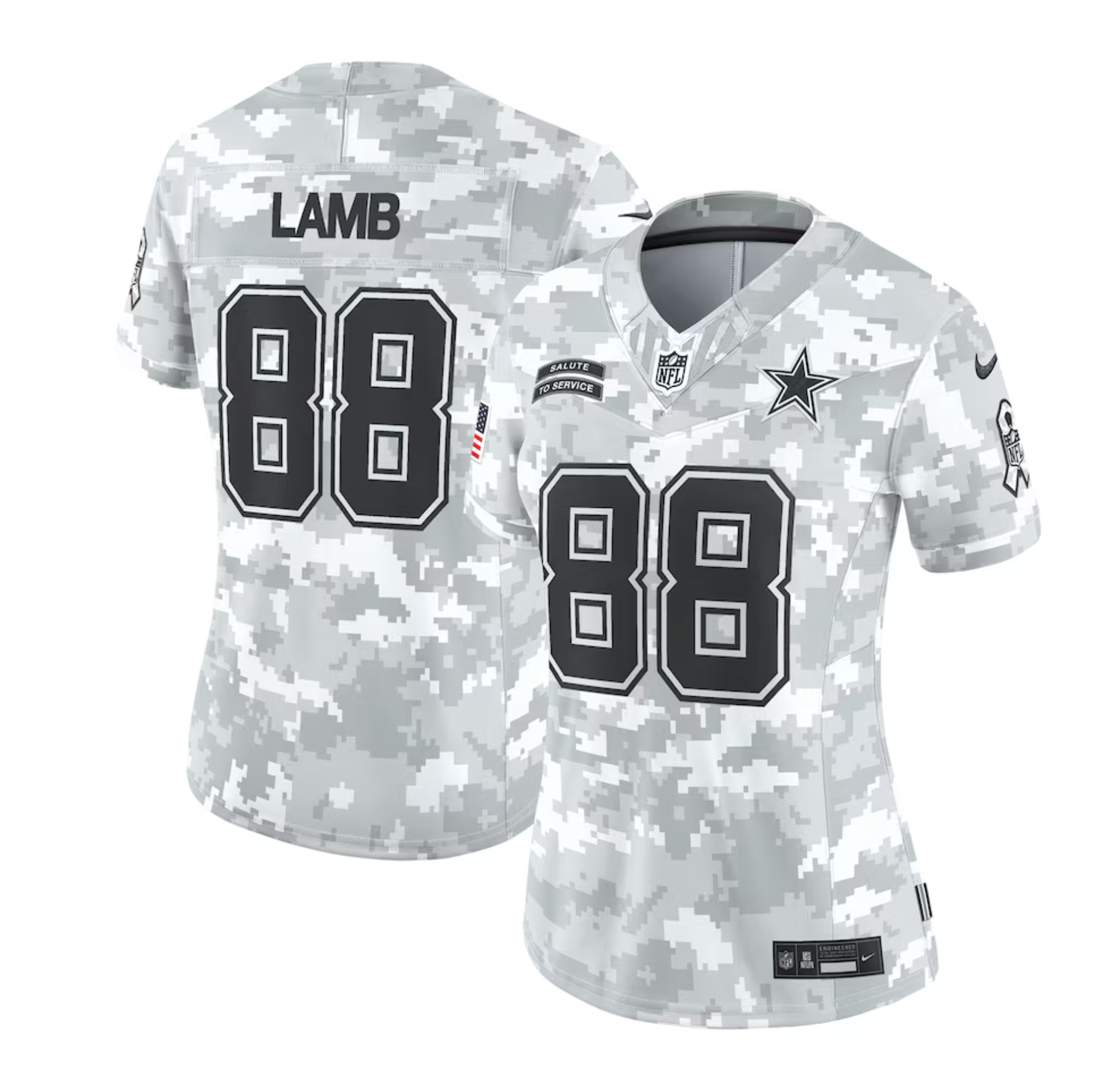 Women's Dallas Cowboys CeeDee Lamb Nike Arctic Camo 2024 Salute to Service Limited Jersey