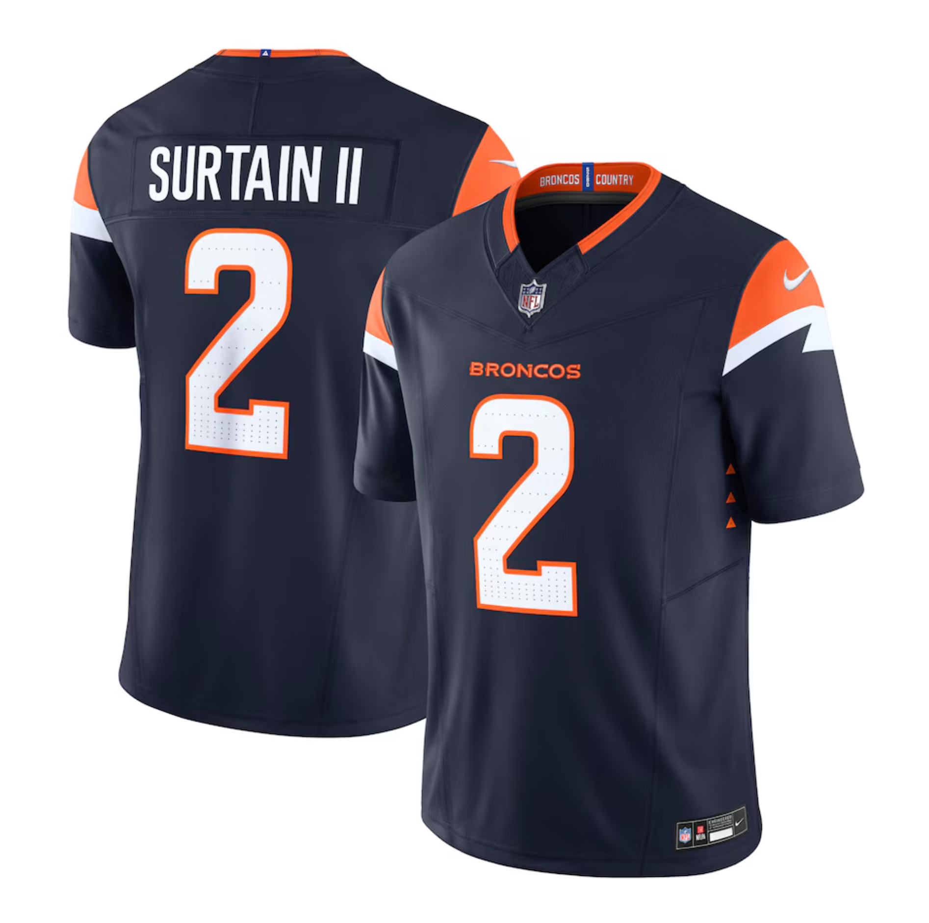Men's Denver Broncos Patrick Surtain II Nike Navy Mile High Collection Vapor F.U.S.E. Limited Jersey