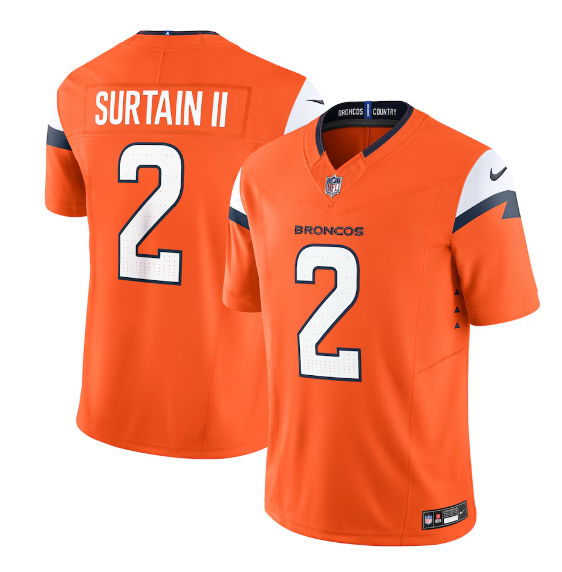 Men's Denver Broncos Patrick Surtain II Nike Orange Mile High Collection Vapor F.U.S.E. Limited Jersey