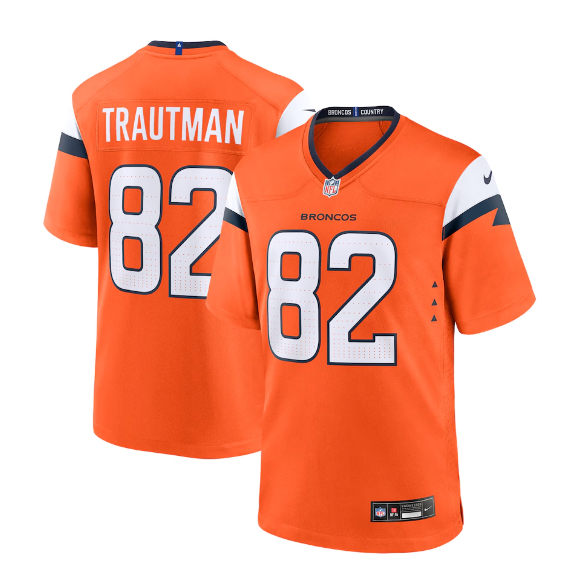 Men's Denver Broncos Adam Trautman Nike Orange Team Game Jersey