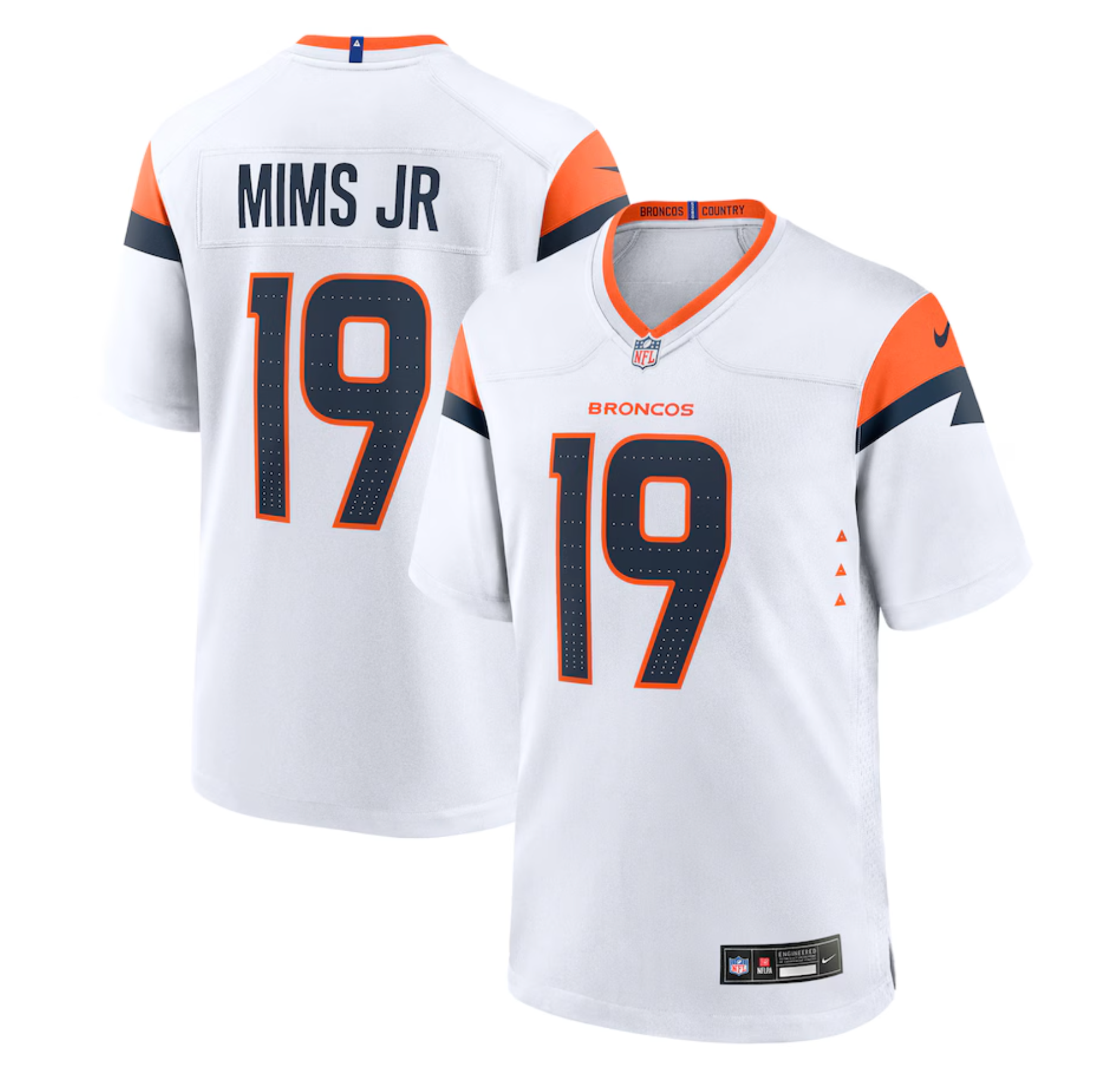 Men's Denver Broncos Marvin Mims Jr Nike White Game Jersey