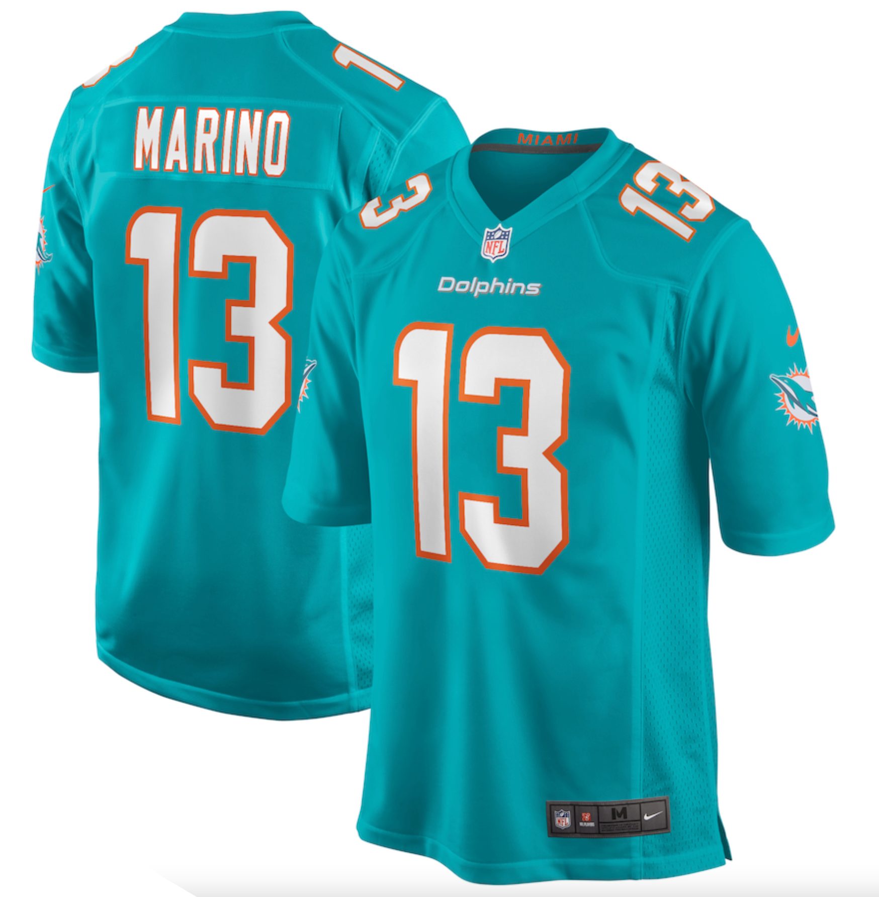 Men's Miami Dolphins Dan Marino Nike Aqua Game Retired Player Jersey