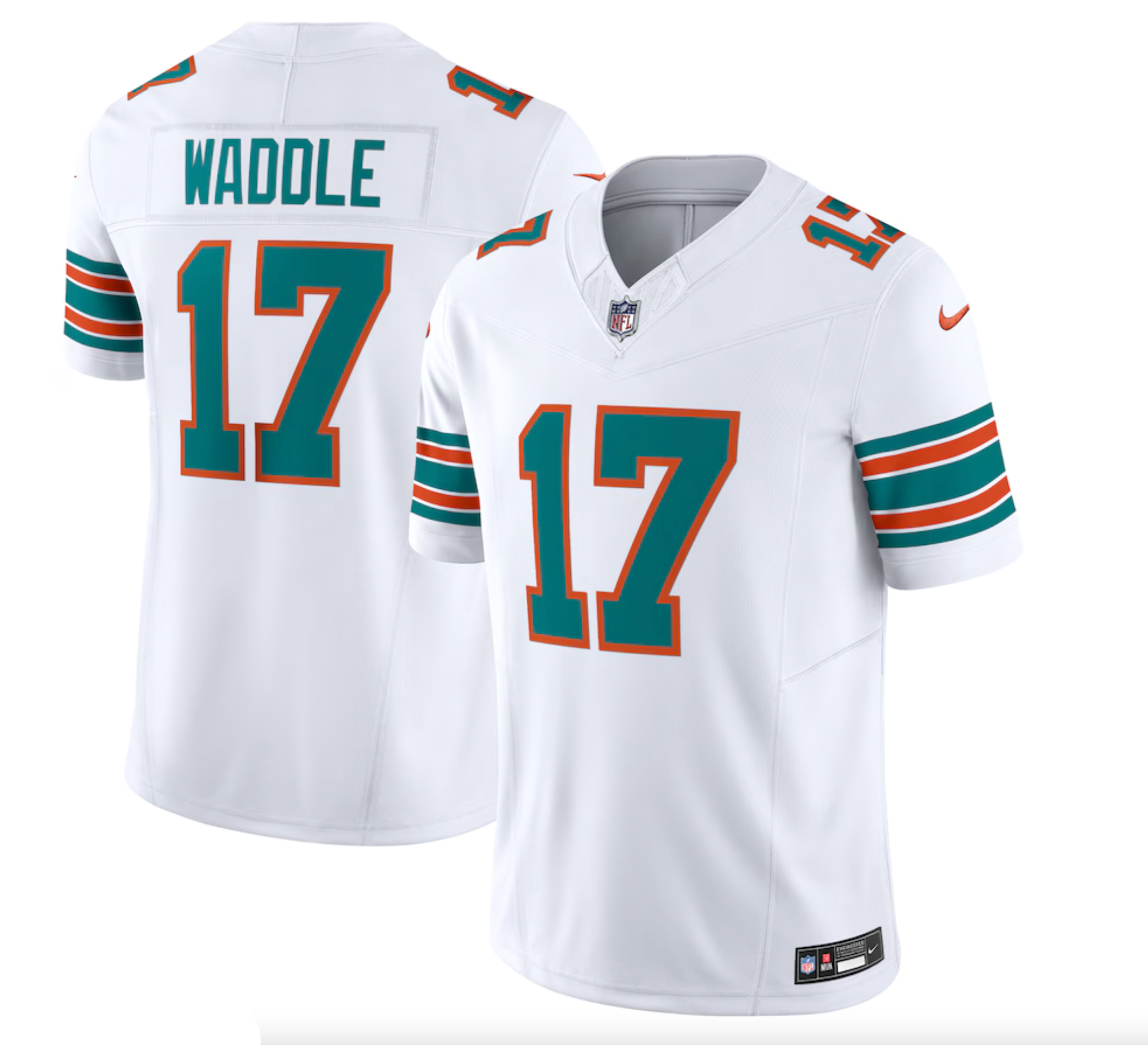 Men's Miami Dolphins Jaylen Waddle Nike White Vapor F.U.S.E. Limited Jersey