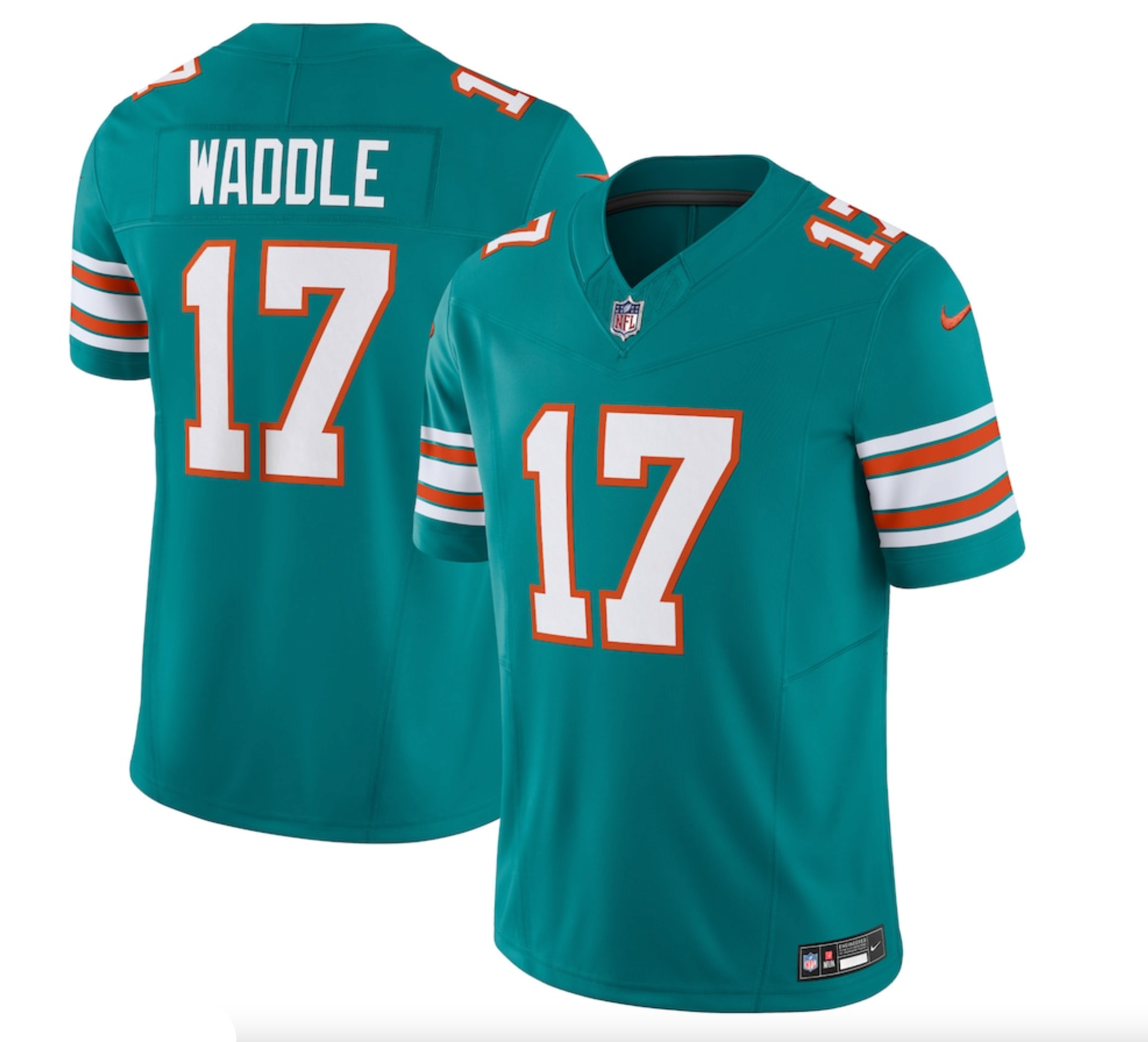 Men's Miami Dolphins Jaylen Waddle Nike Aqua Vapor F.U.S.E. Limited Jersey