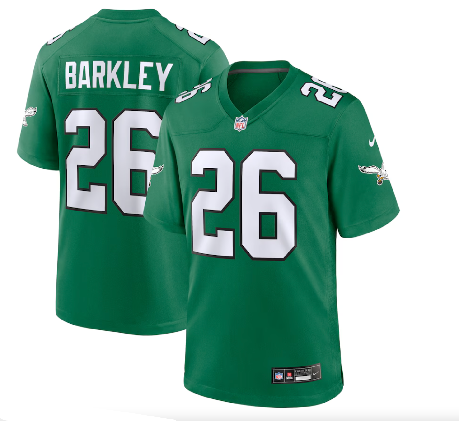 Men's Philadelphia Eagles Saquon Barkley Nike Kelly Green Alternate Game Jersey