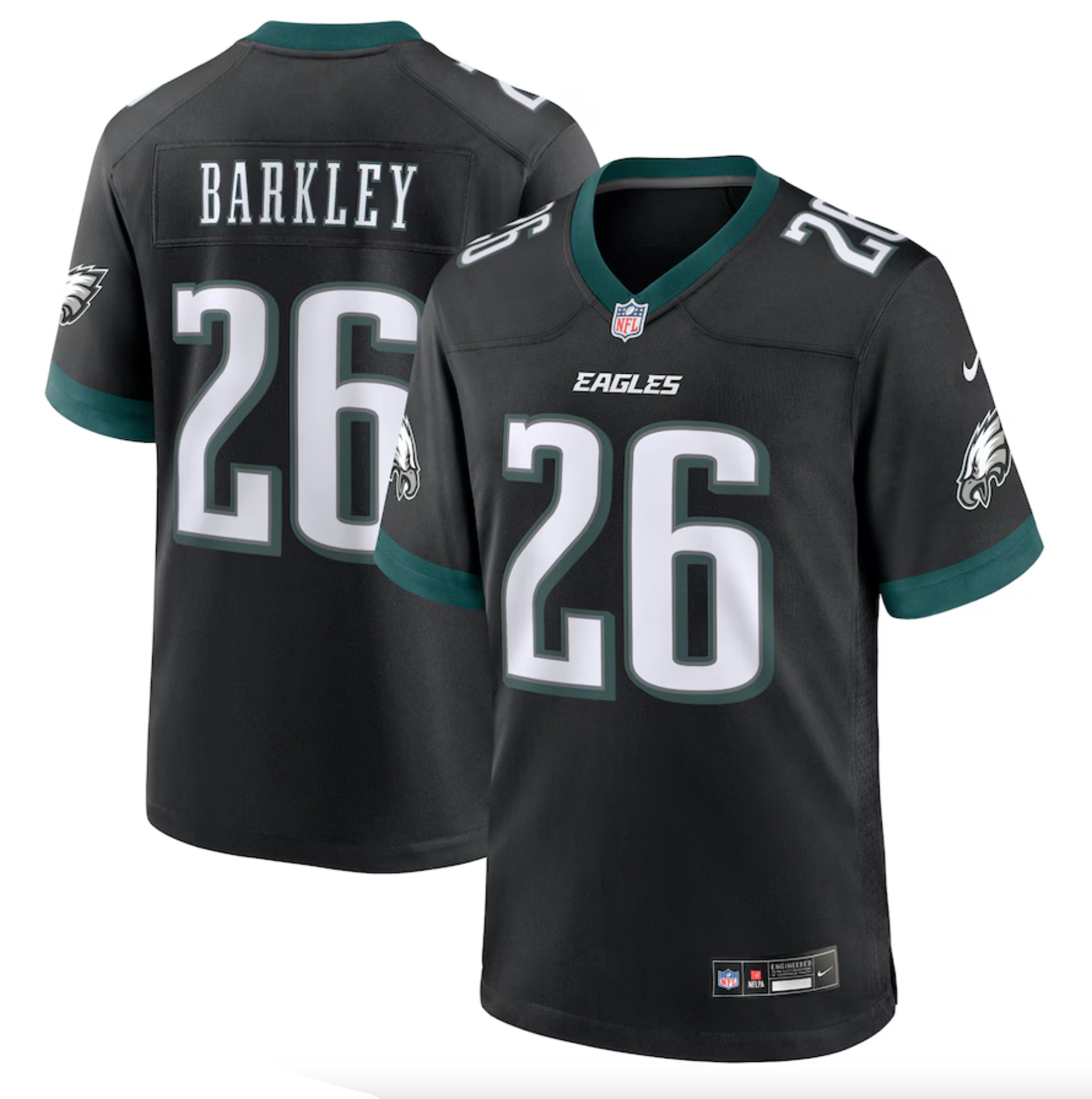 Men's Philadelphia Eagles Saquon Barkley Nike Black Alternate Game Jersey