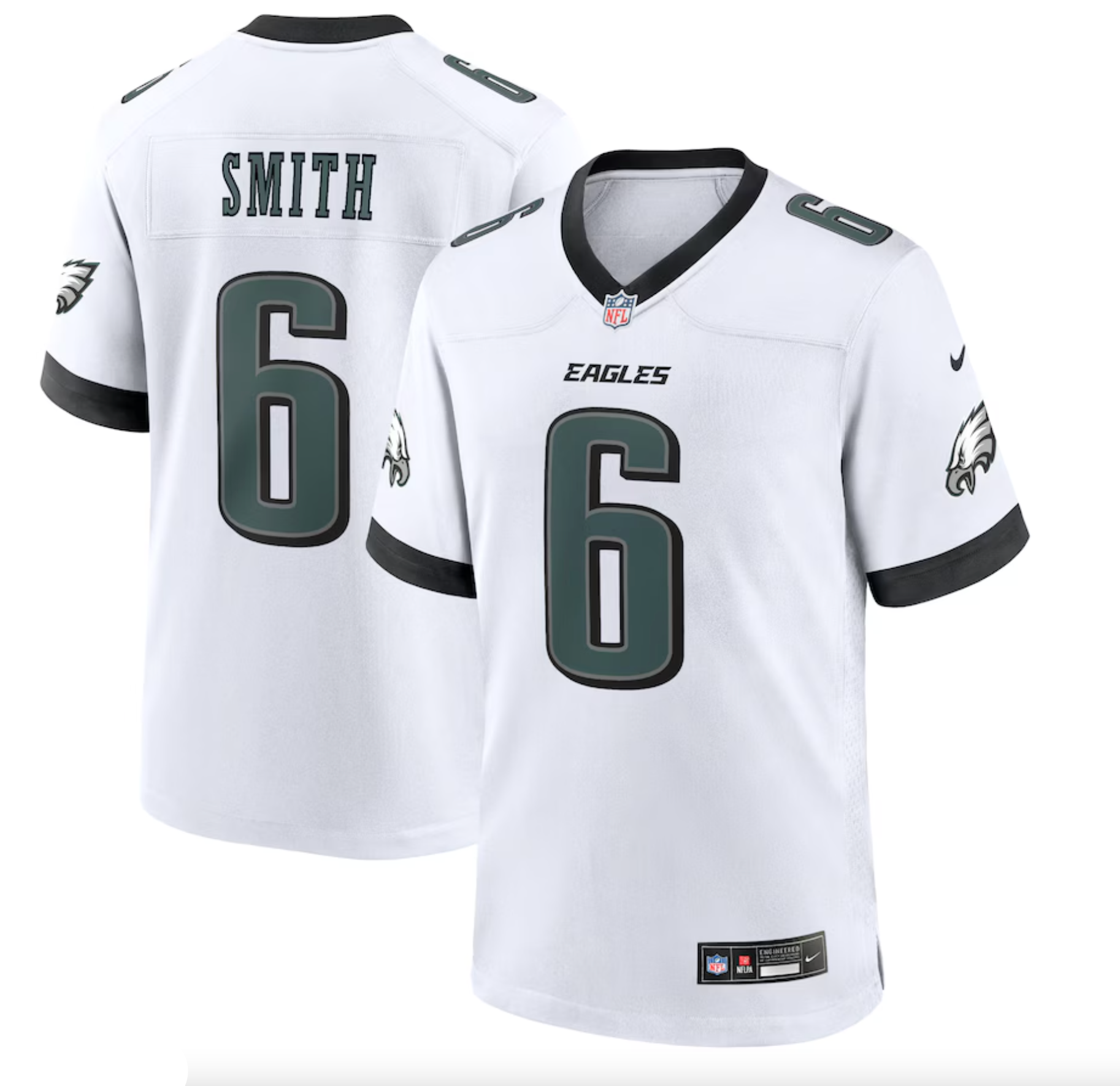 Men's Philadelphia Eagles DeVonta Smith Nike White White Game Jersey