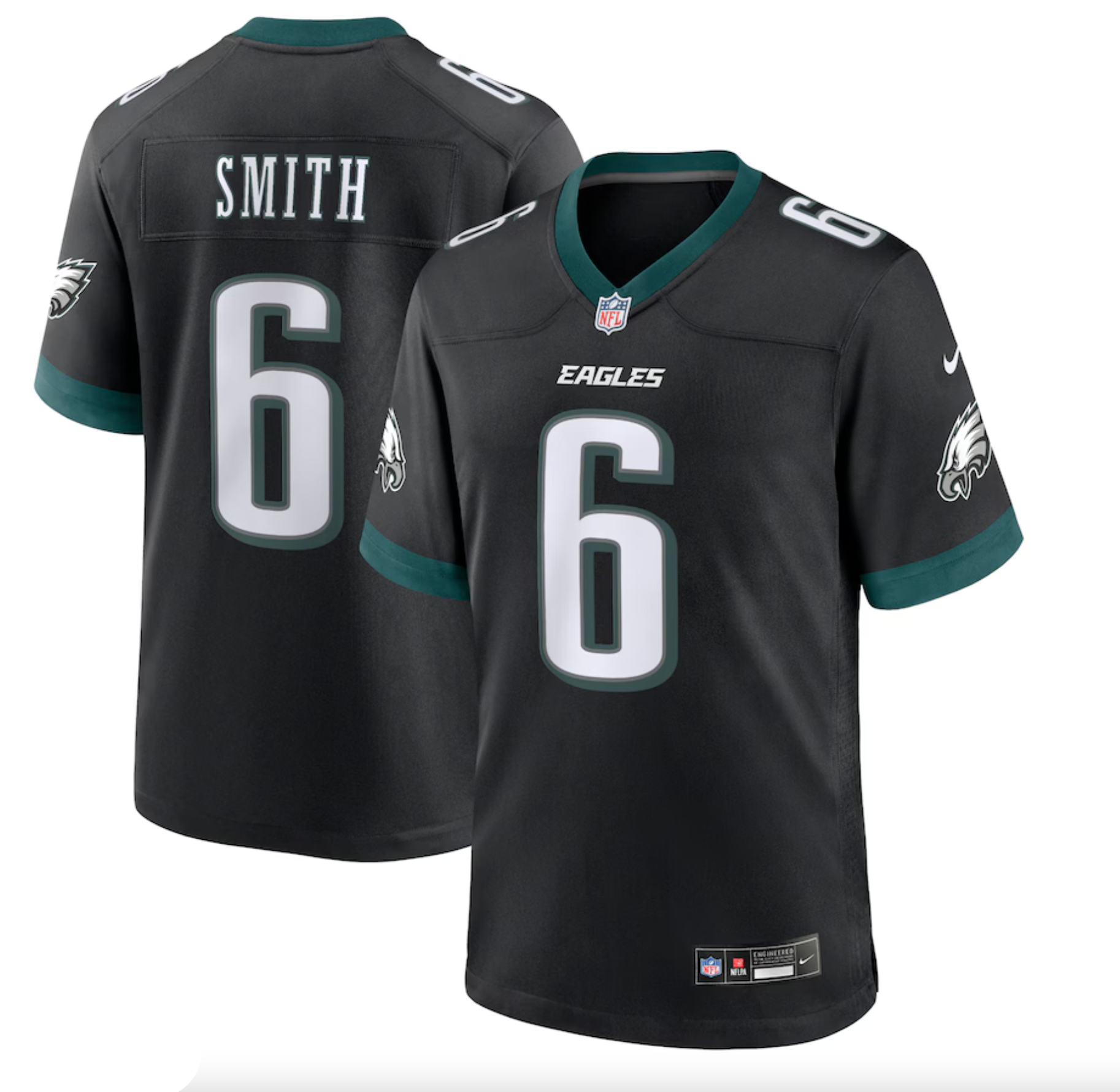 Men's Philadelphia Eagles DeVonta Smith Nike Black Alternate Game Jersey
