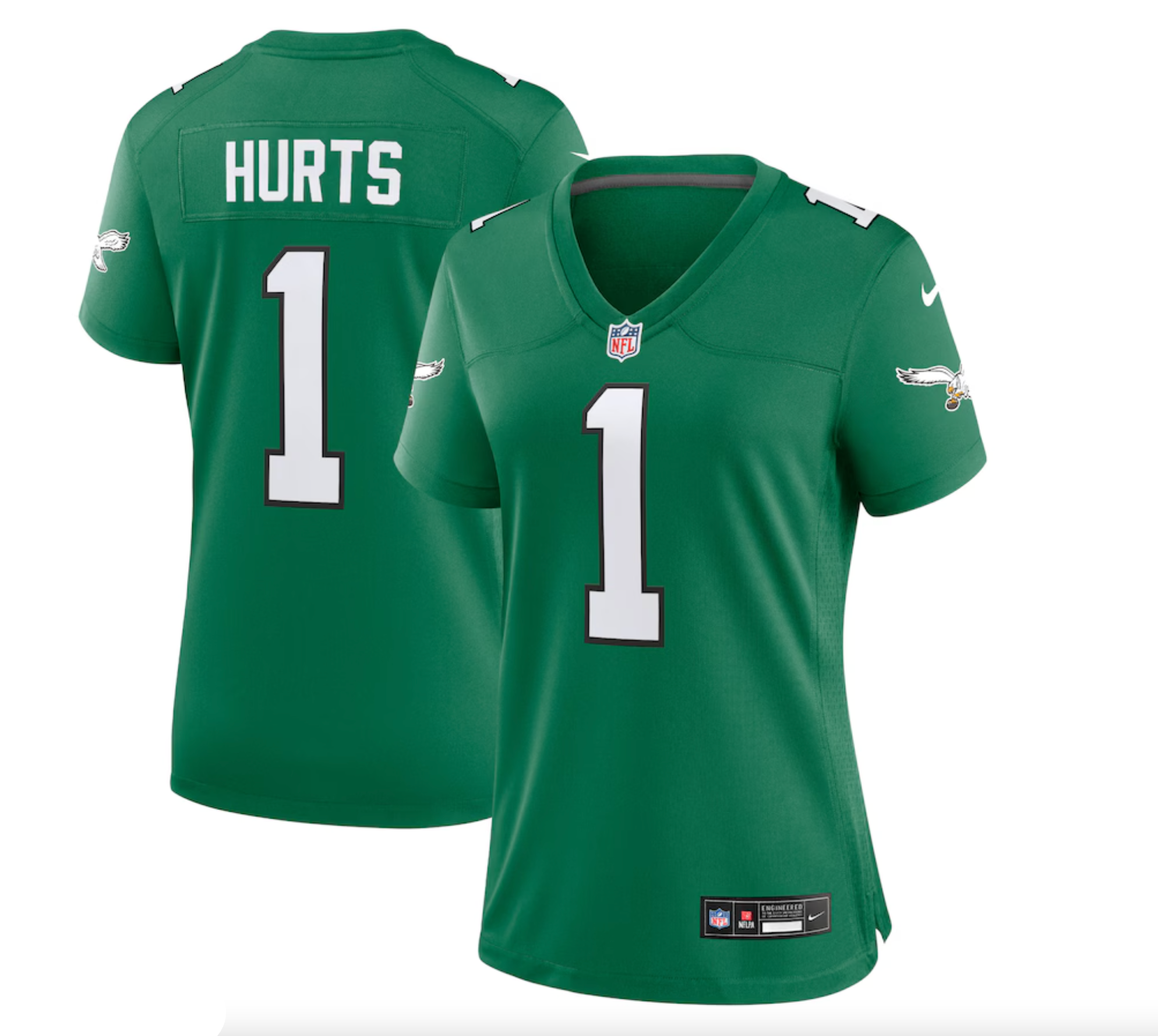 Women's Philadelphia Eagles Jalen Hurts Nike Kelly Green Game Player Jersey