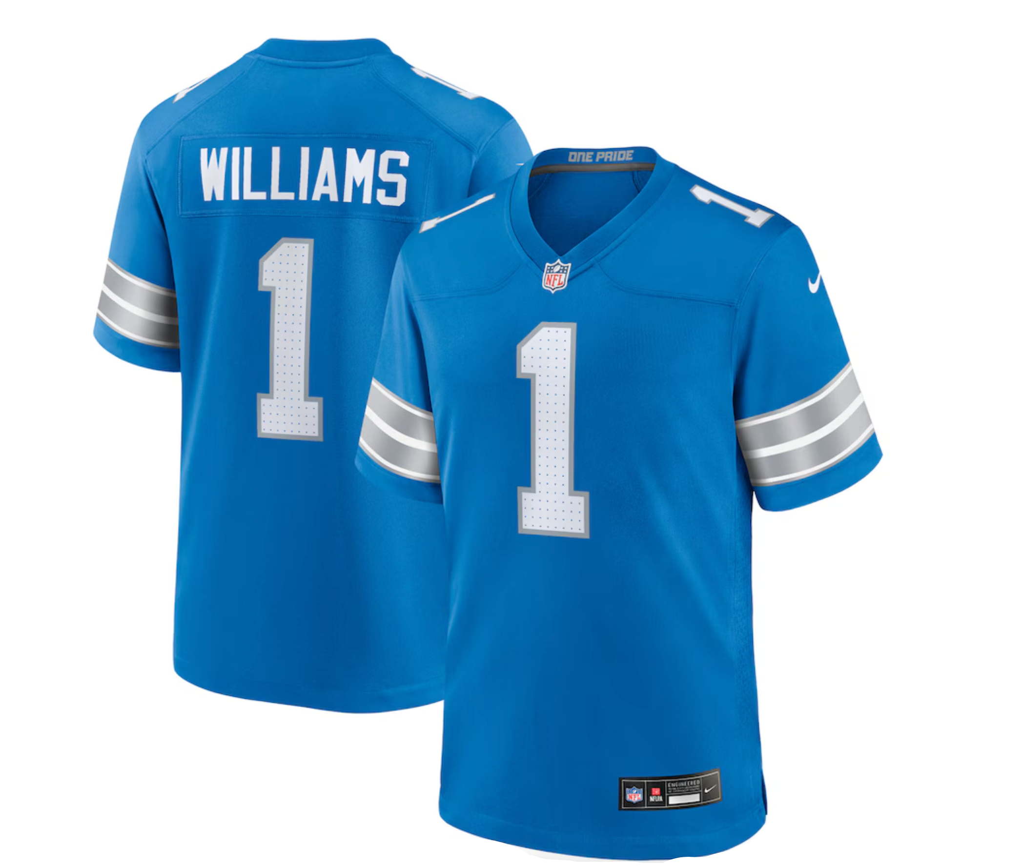 Men's Detroit Lions Jameson Williams Nike Blue Game Player Jersey