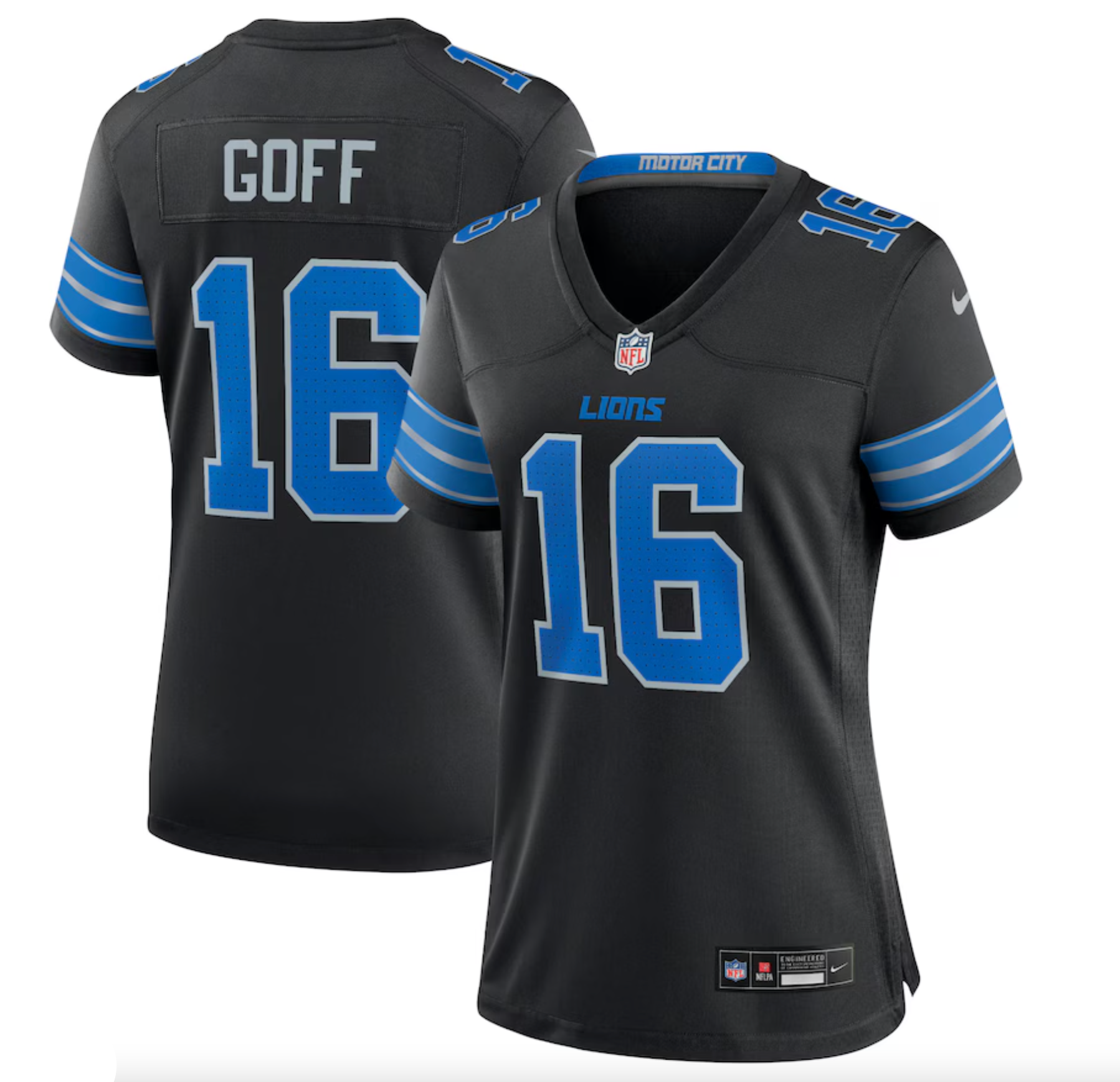 Women's Detroit Lions Jared Goff Nike Black 2nd Alternate Game Jersey
