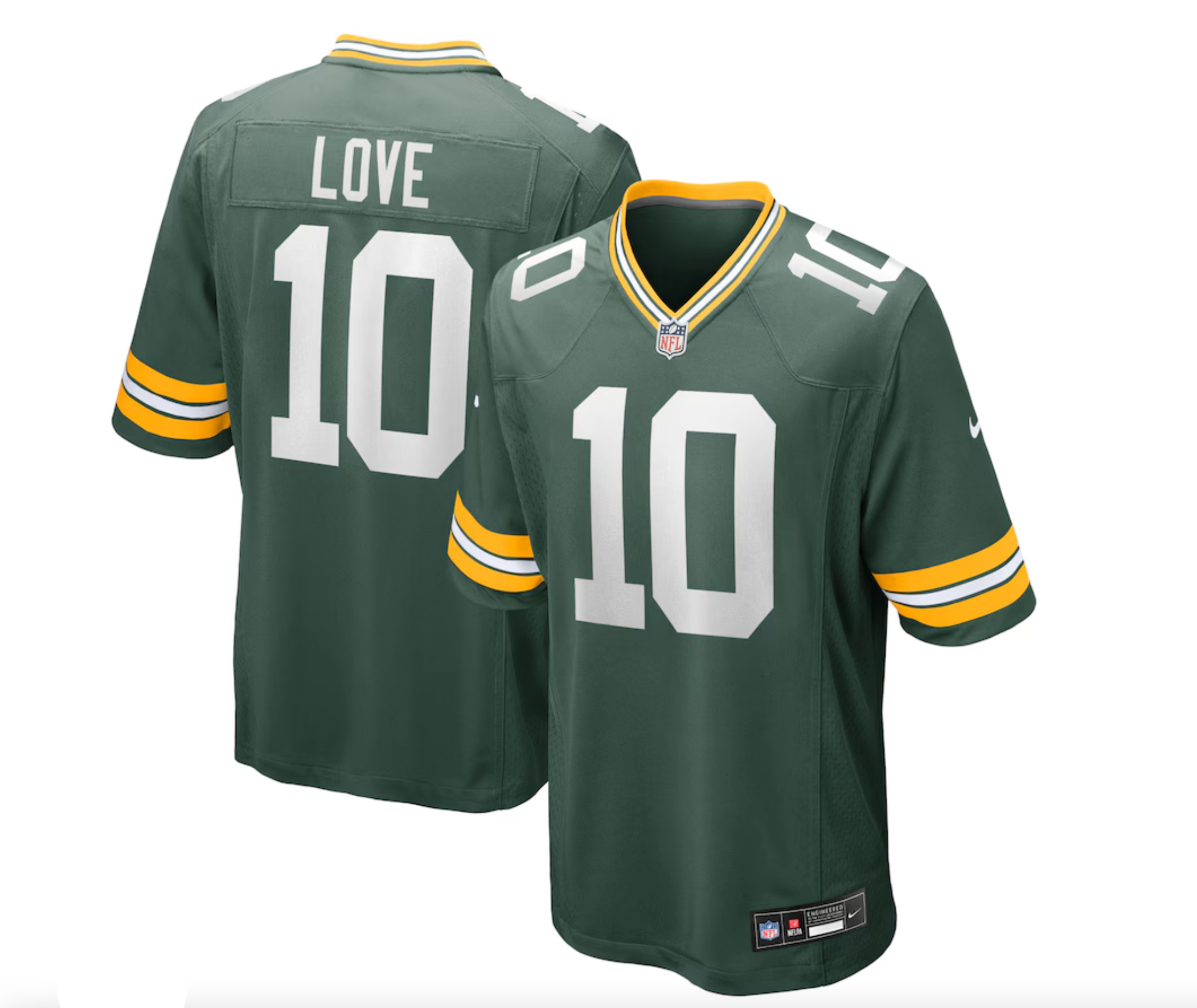 Men's Green Bay Packers Jordan Love Nike Green Player Game Jersey