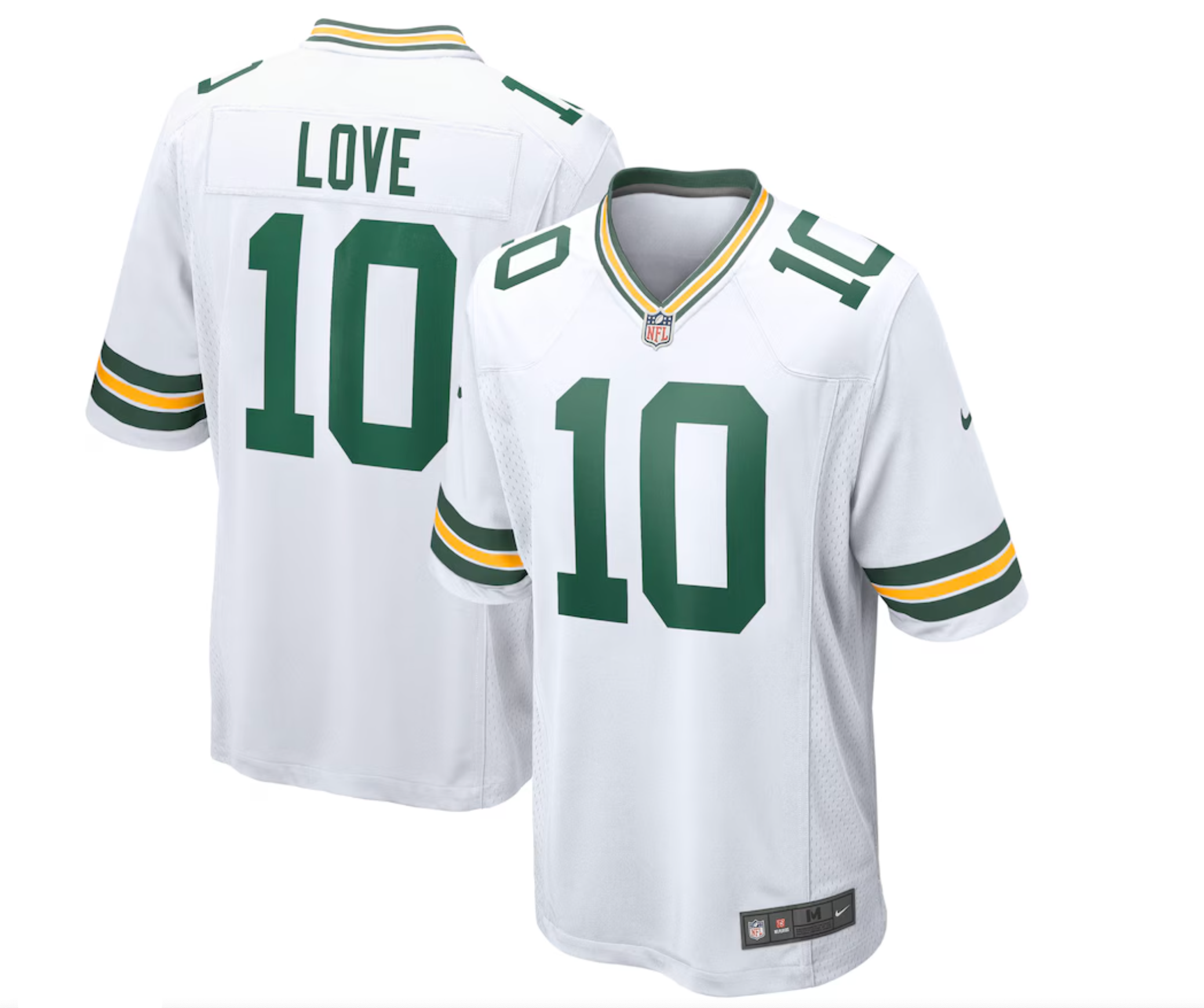 Men's Green Bay Packers Jordan Love Nike White Game Jersey
