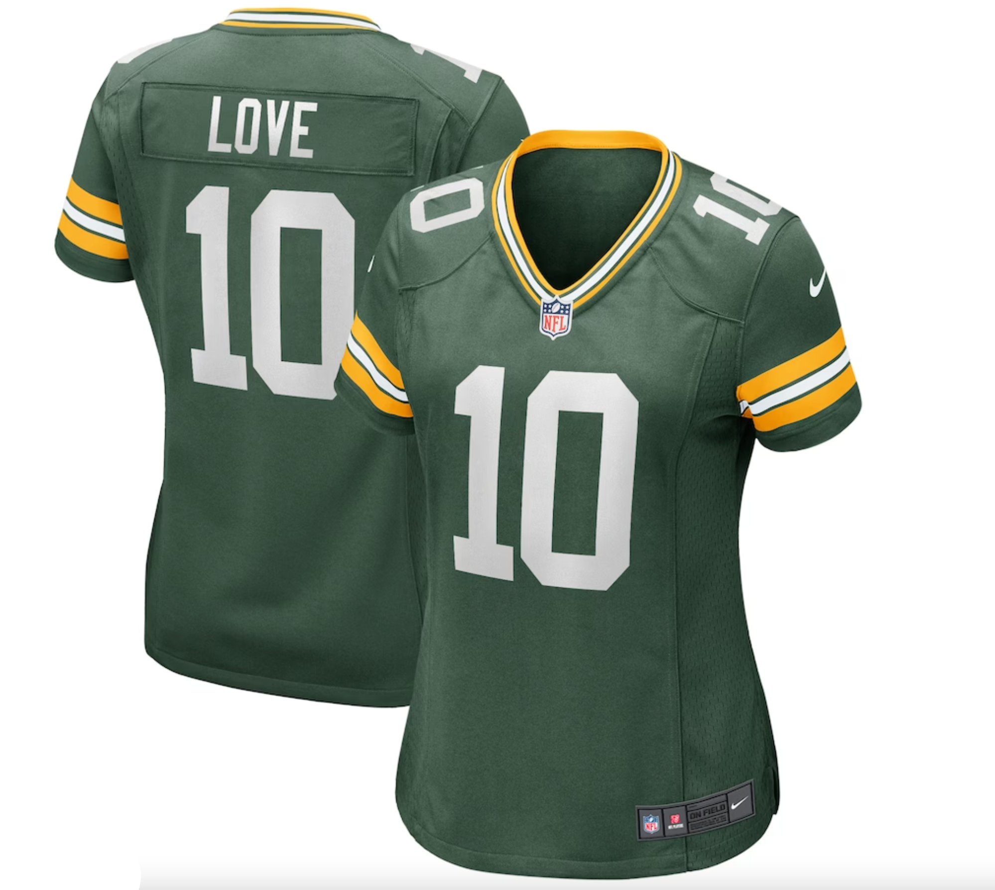 Women's Green Bay Packers Jordan Love Nike Green Game Jersey