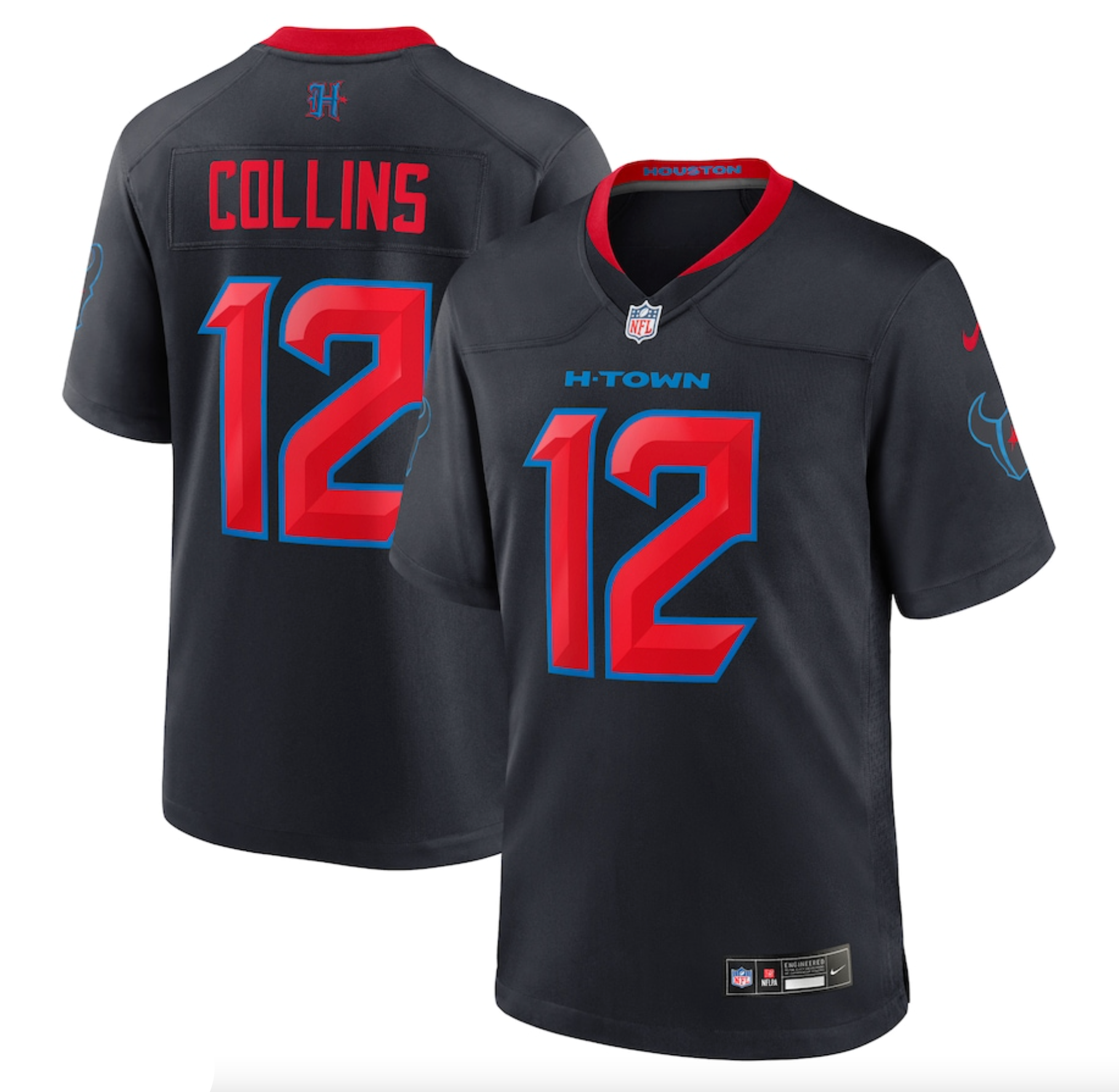Men's Houston Texans Nico Collins Nike Navy 2nd Alternate Game Jersey